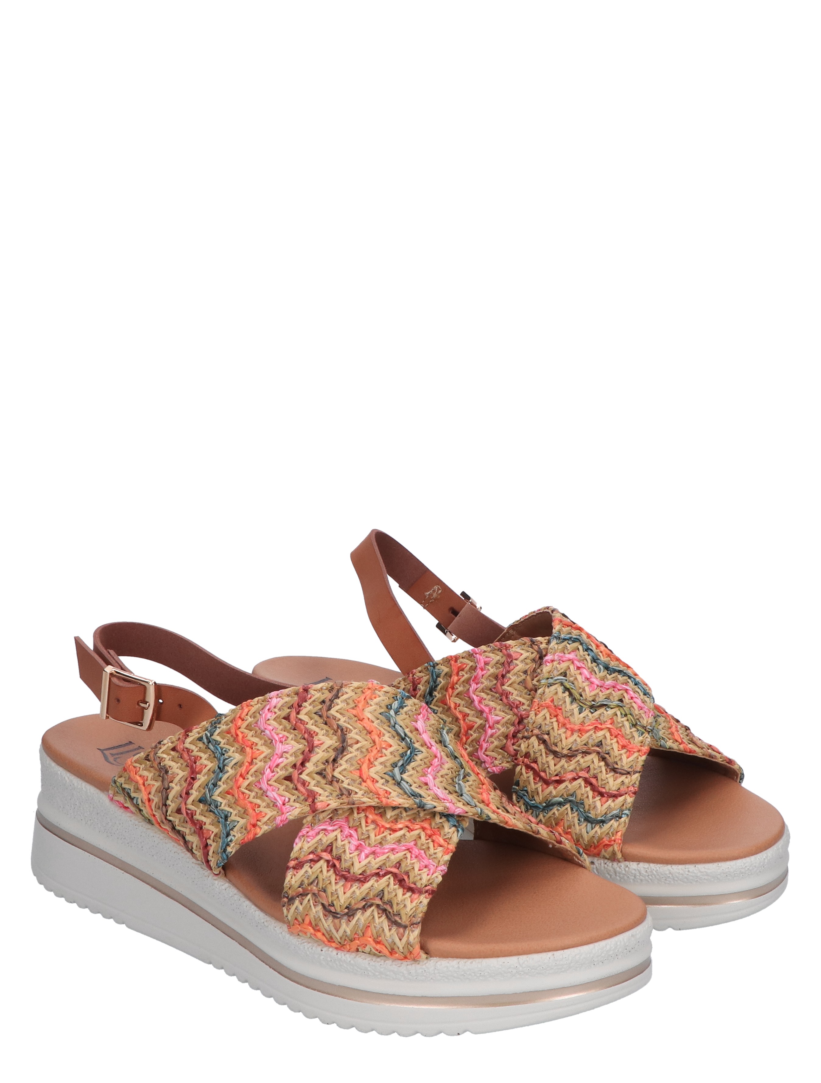 Lisa & Jo - Wikje Beige Multi - Dames - Sandalettes - 47620_77_5