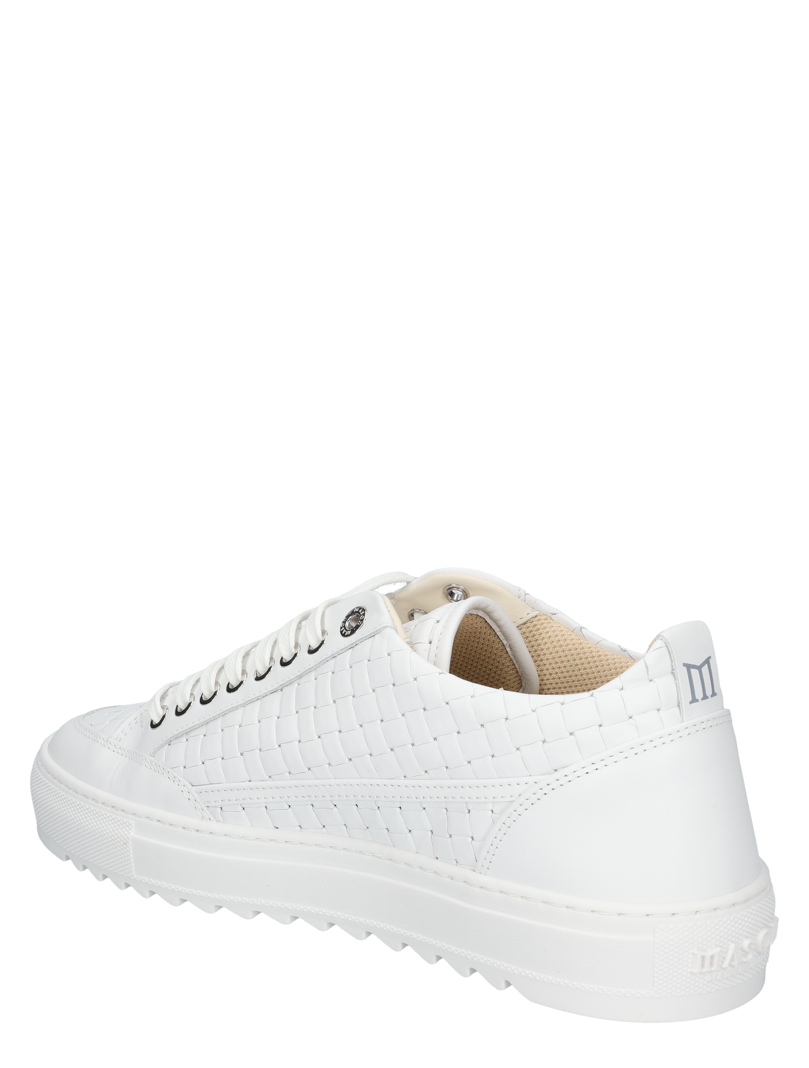 witte sneaker, platform sneaker, woven upper, niet-merk, laag profiel