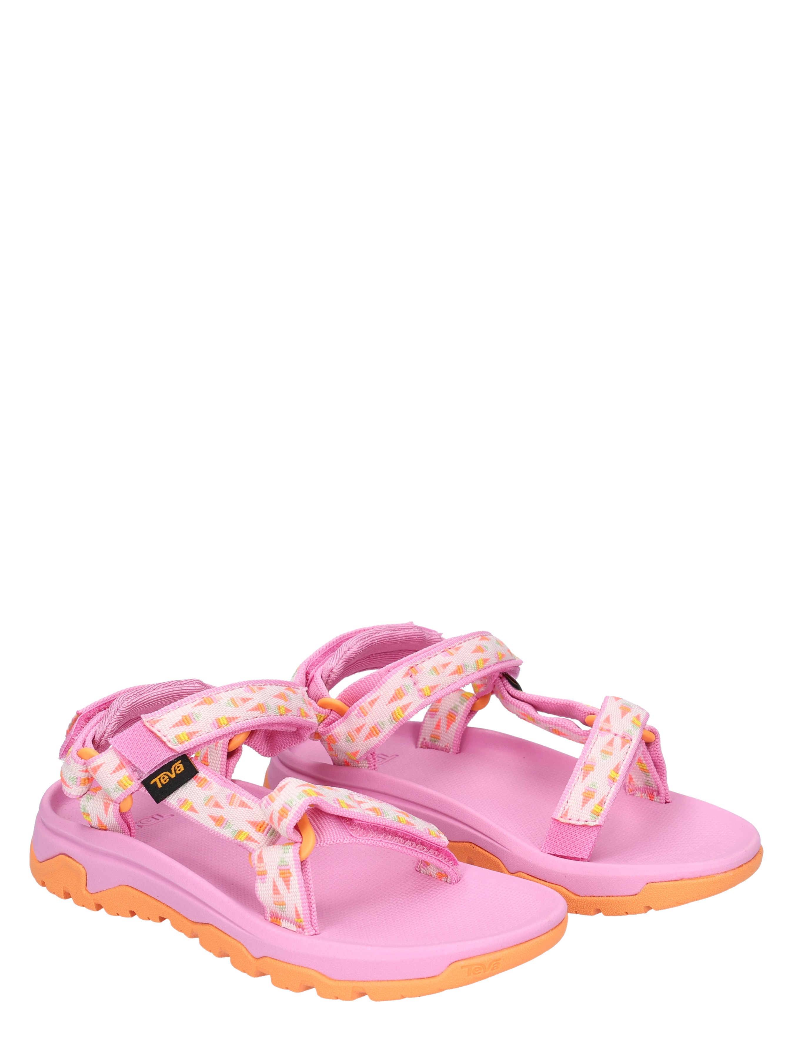 sandalen, pink, 2-delige bandjes, veter, rubberen zool