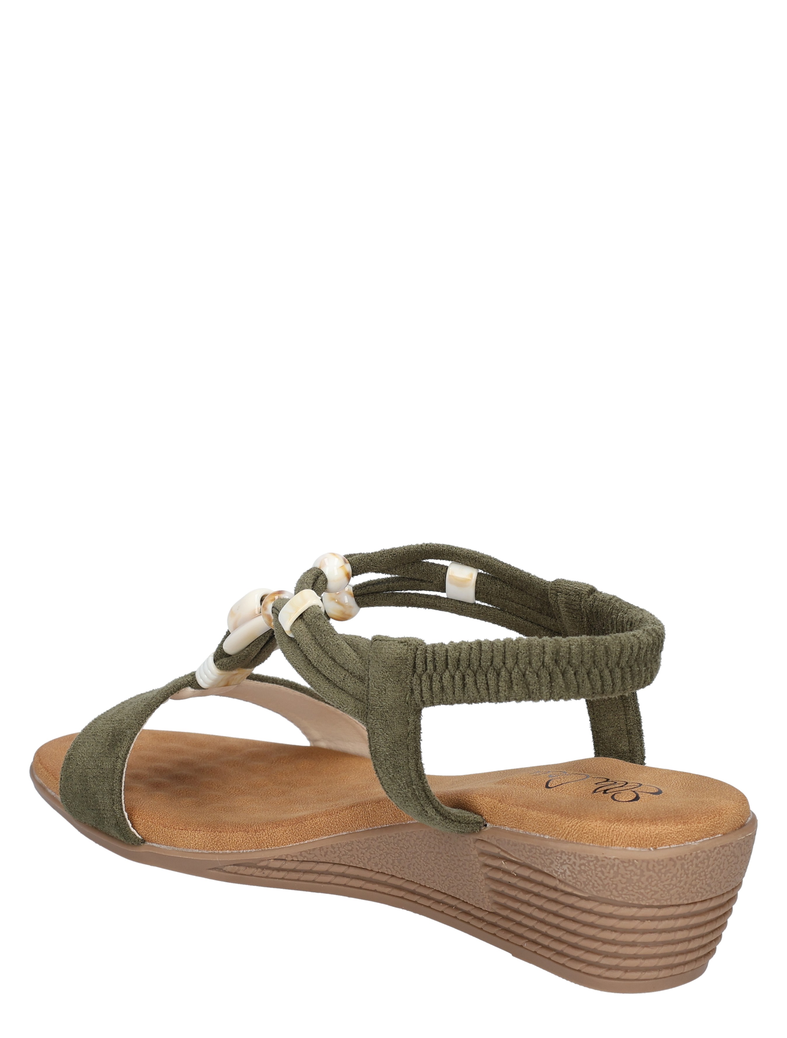 sandaal, platte, riemen, katoen, beige