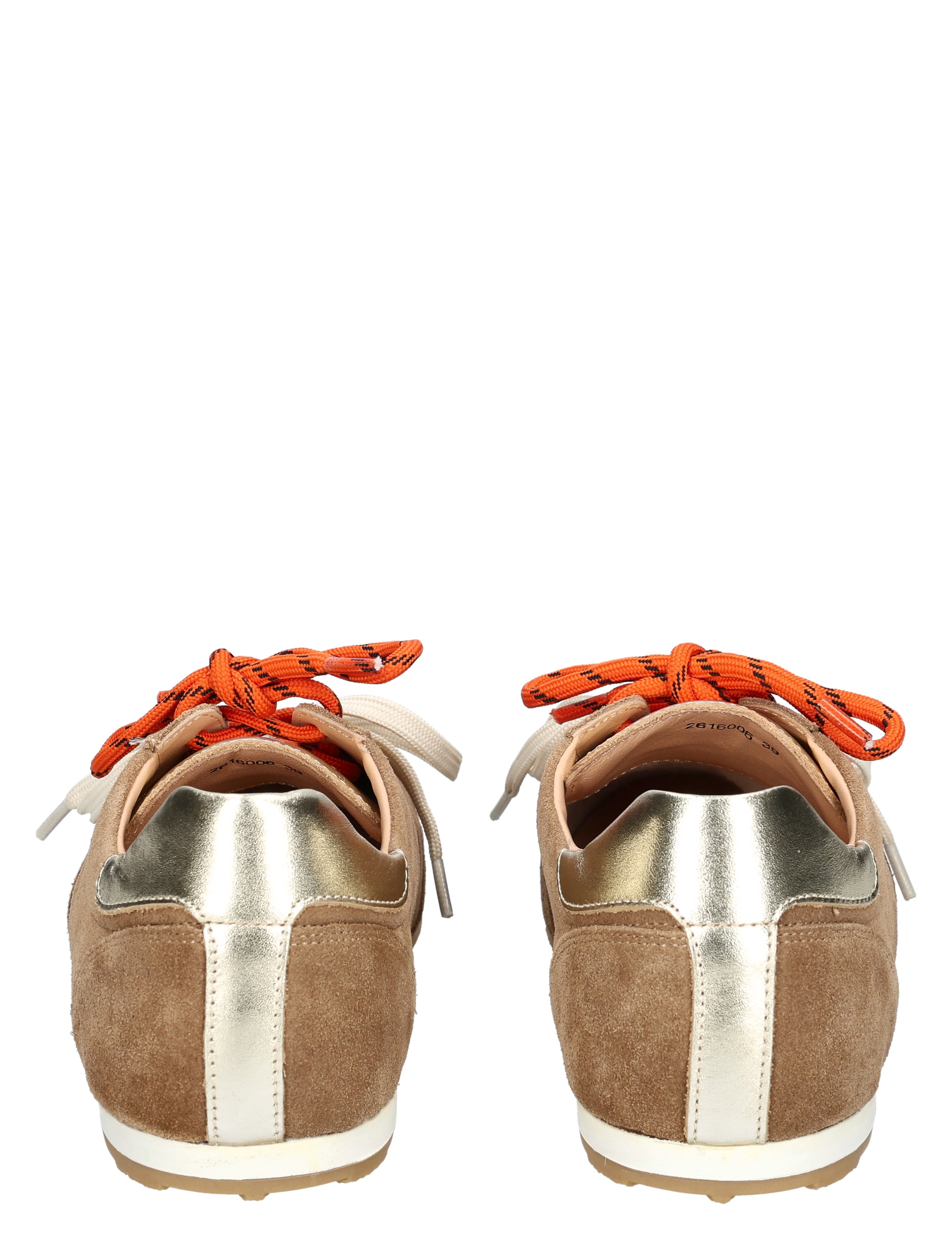 schoenen, sneakers, suede, oranje veters, metallic band
