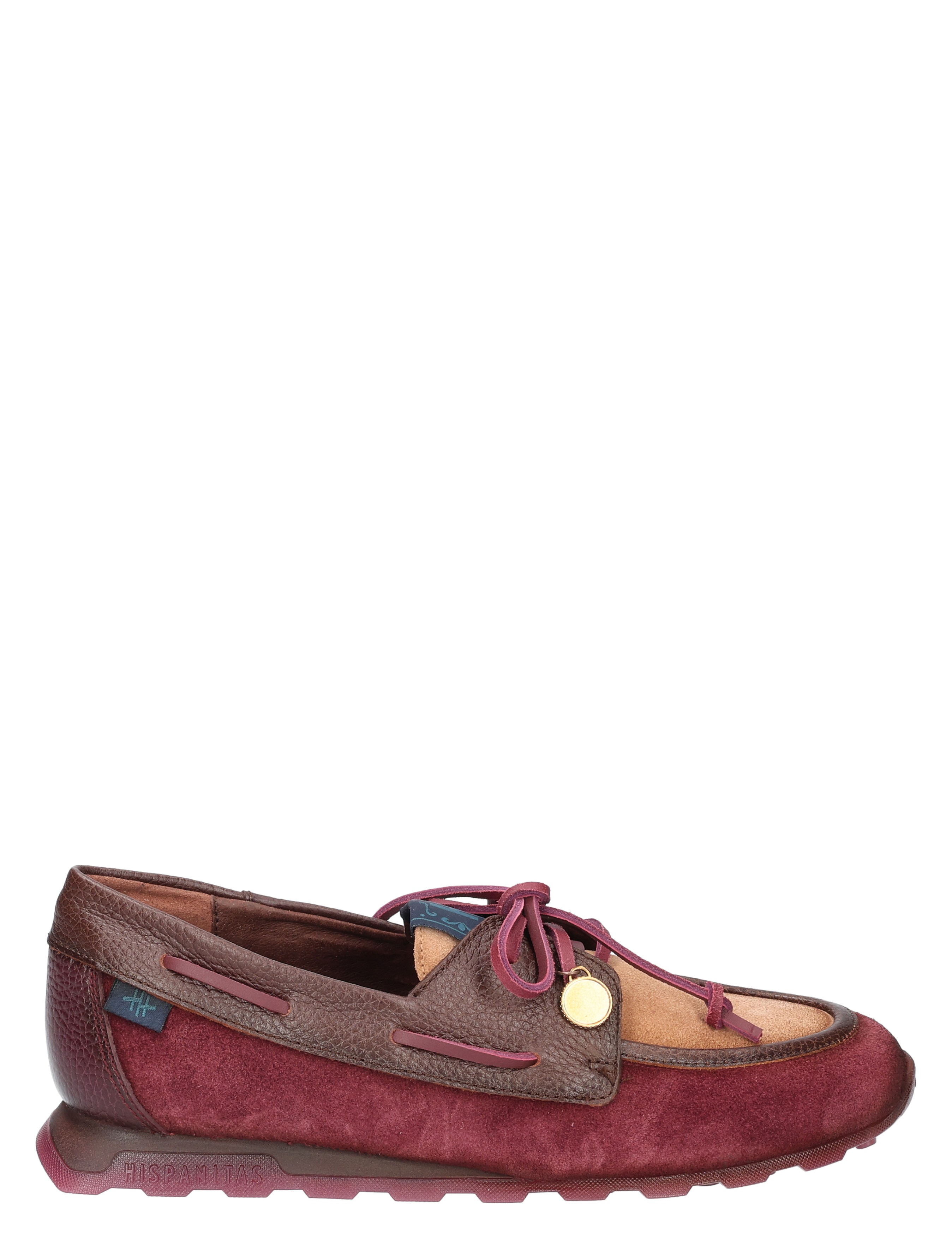 Hispanitas - CHI264908 Velour Bordo Velour Almond Bol - Dames - Veterschoenen - Casual Veterschoenen - 52060_42_1