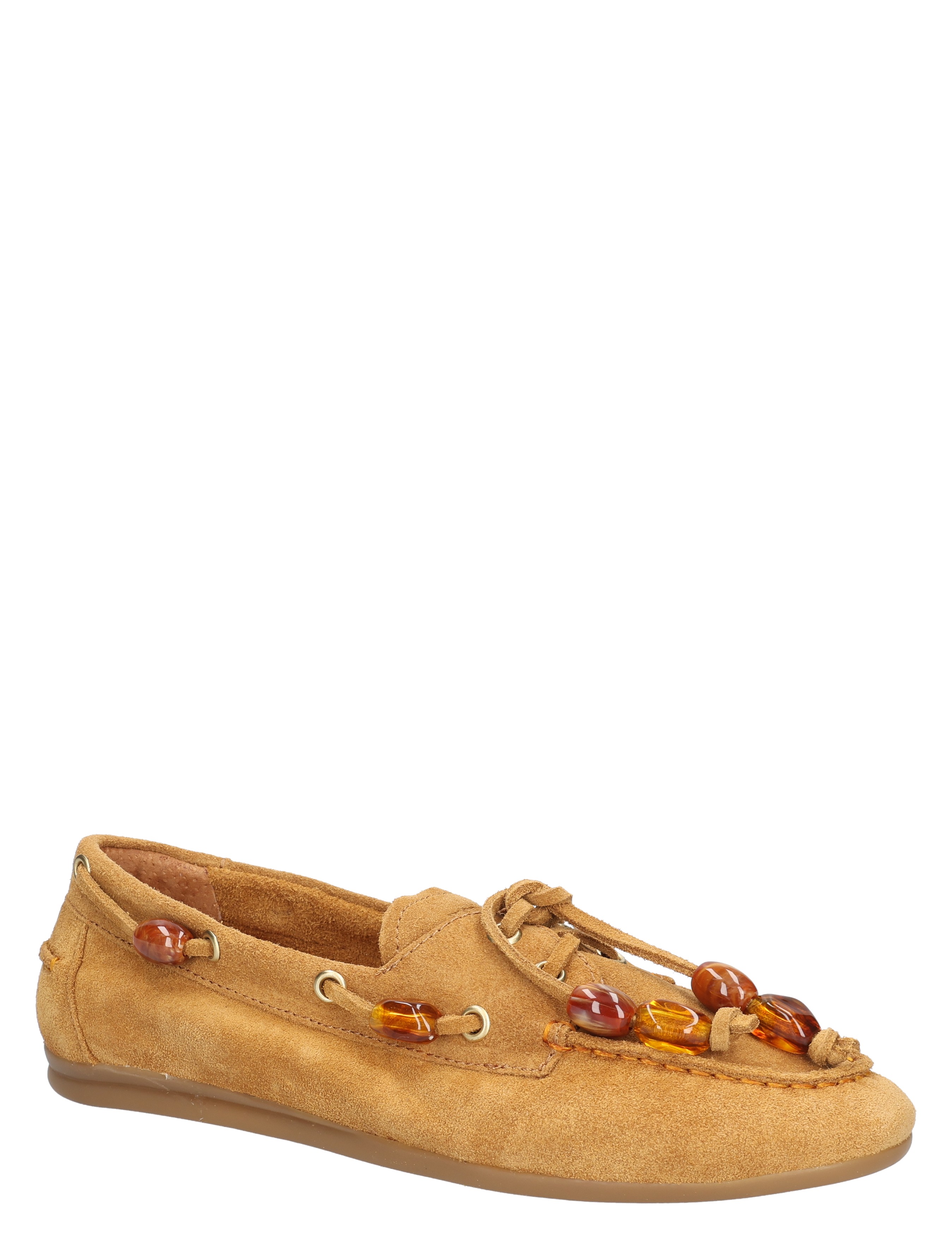 Toral Shoes - Nahua Suede Amber Stones Cognac - Dames - Loafers - 50928_22_3