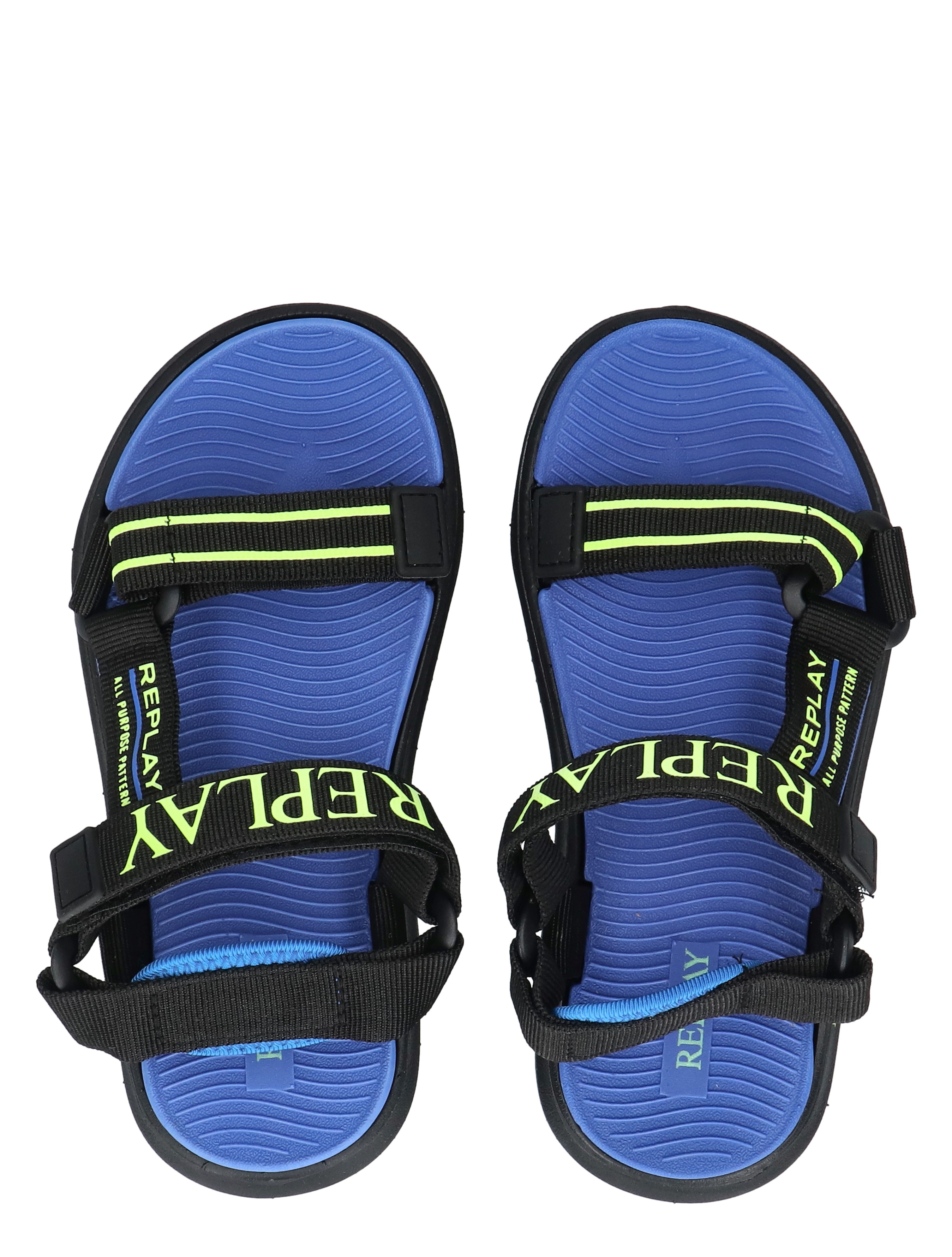 Replay - JT540003T 3523 Black Acid Green Royal - Sandalen - Jongens - 49845_11_7