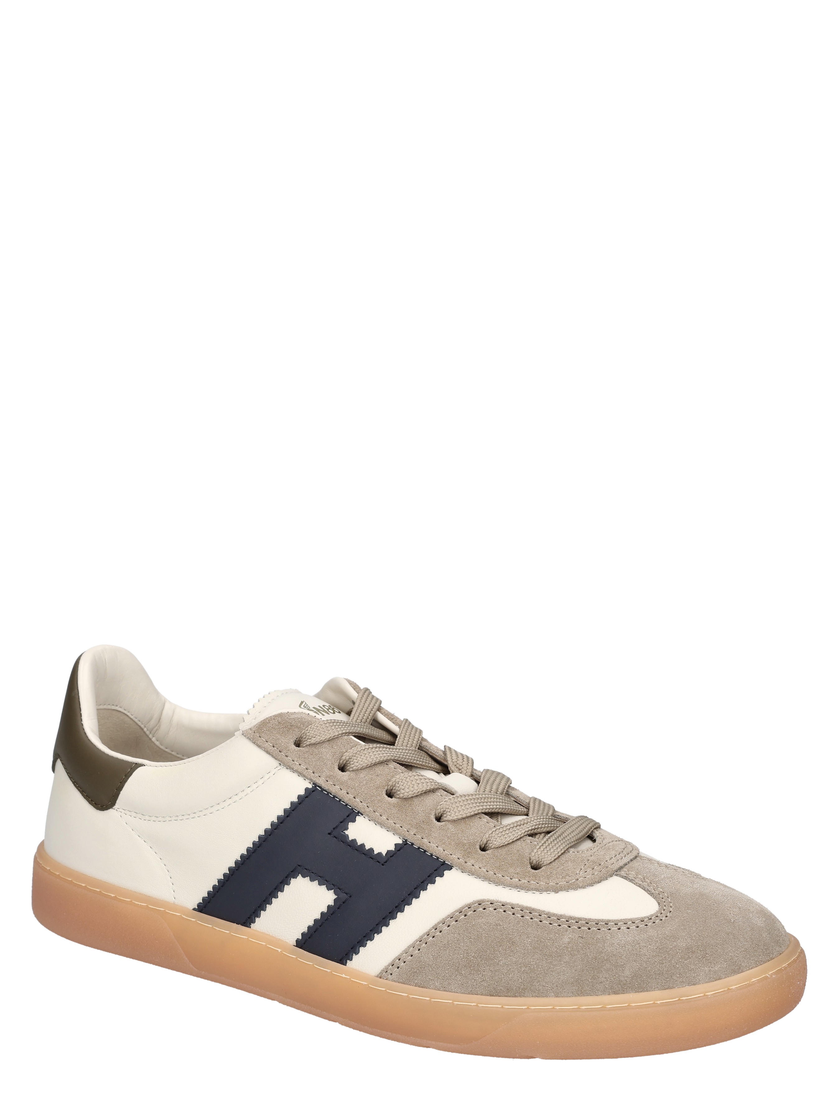 sneaker, laag model, suède, tweedelig ontwerp, gumzool