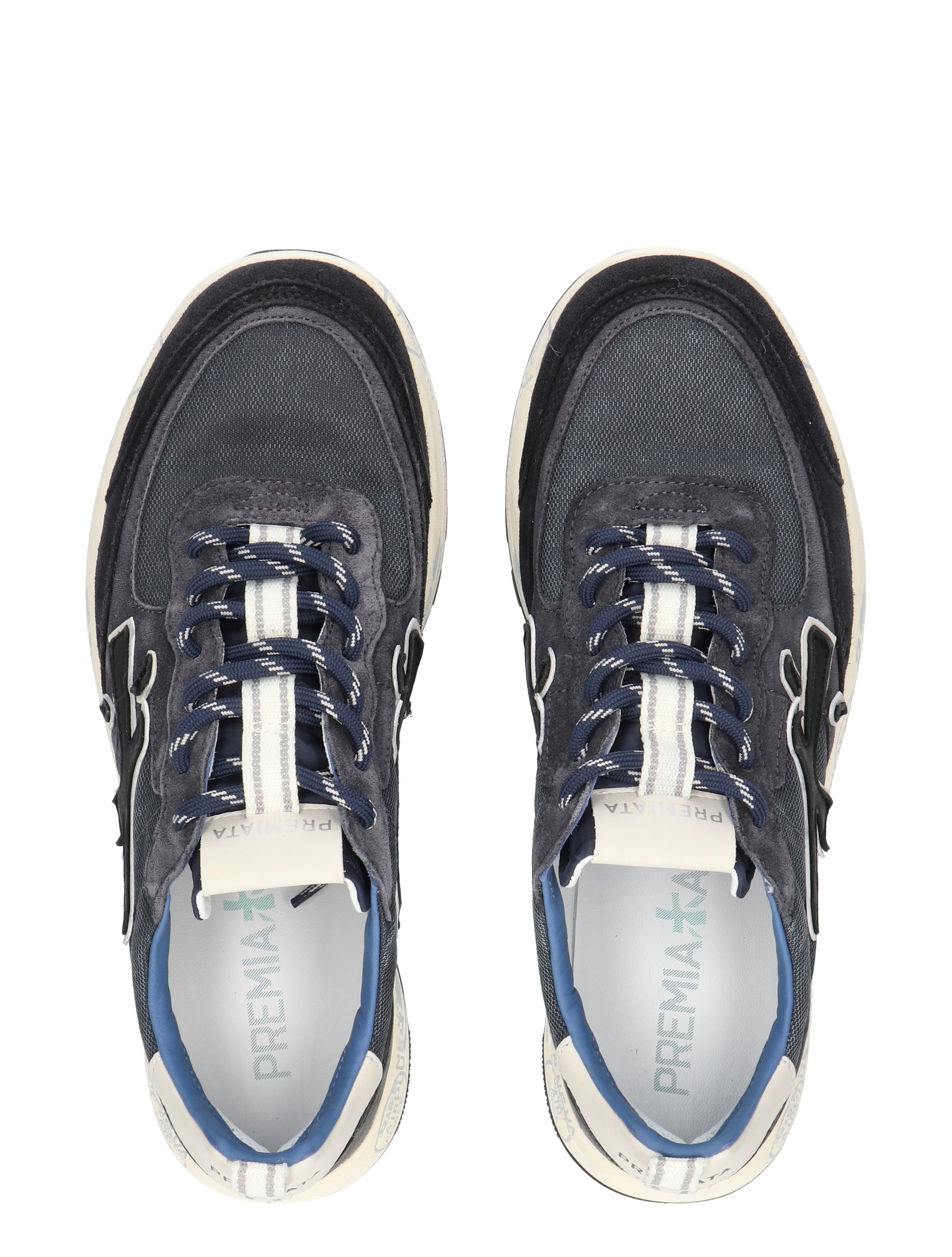 sneakers, laced, navy, grijs, sportschoen