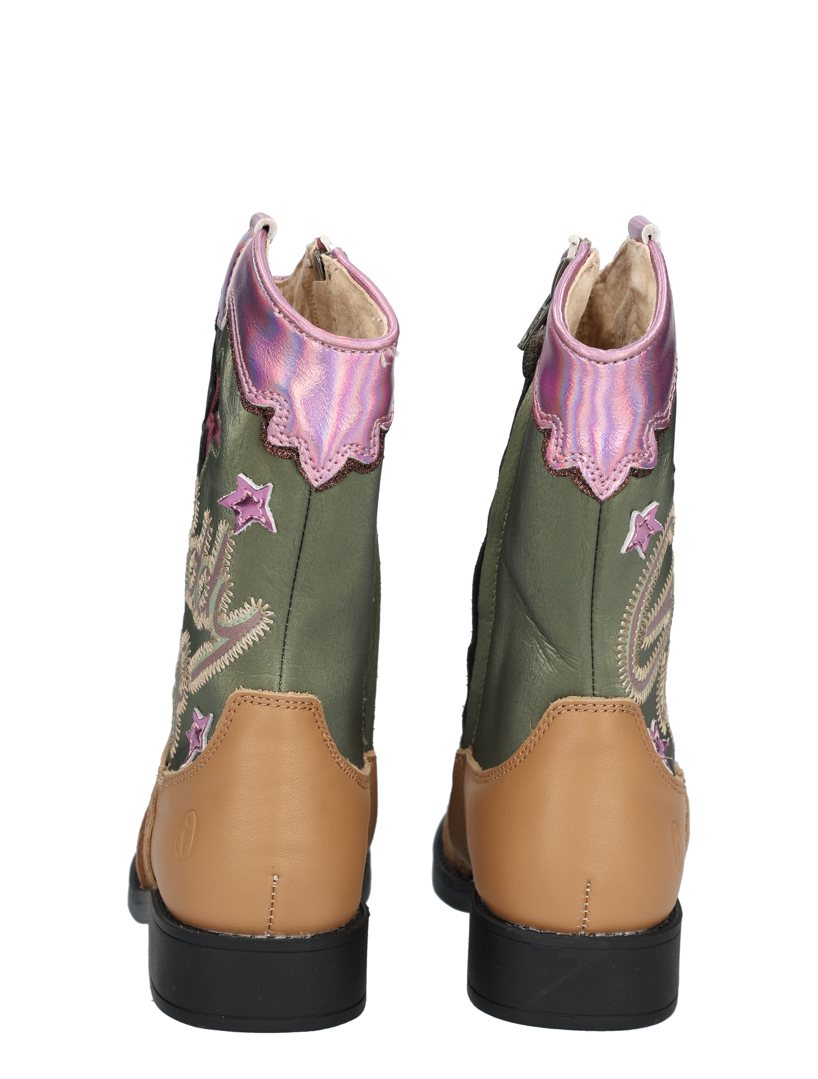 Shoesme - NW25W008 A Cognac Green Pink - Meisjes - Boots - Enkellaarsjes - 48524_26_6