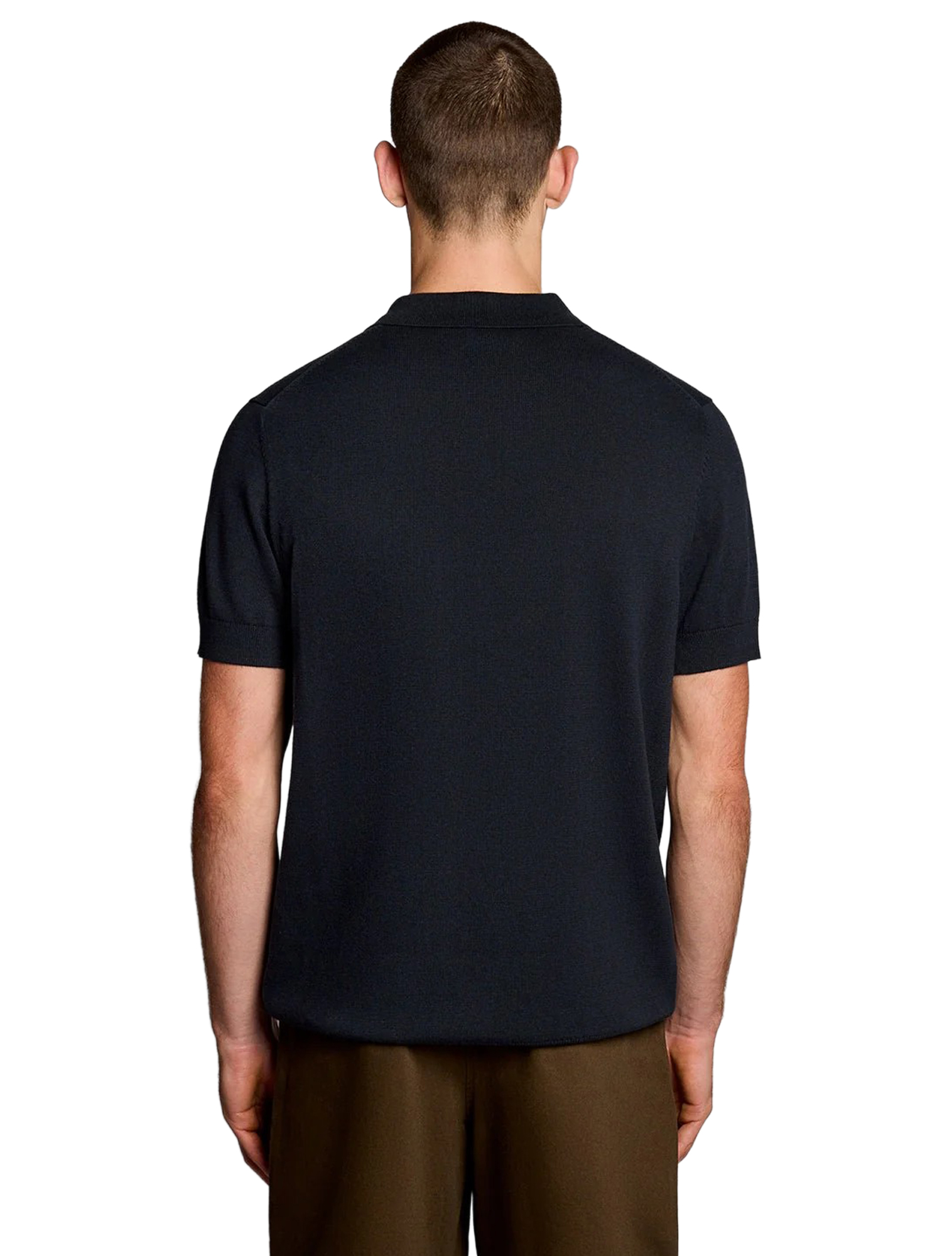 Lyle and Scott - Short Sleeve Knitted Polo Dark Navy - Heren - T-Shirts & Polos - 49954_33_3