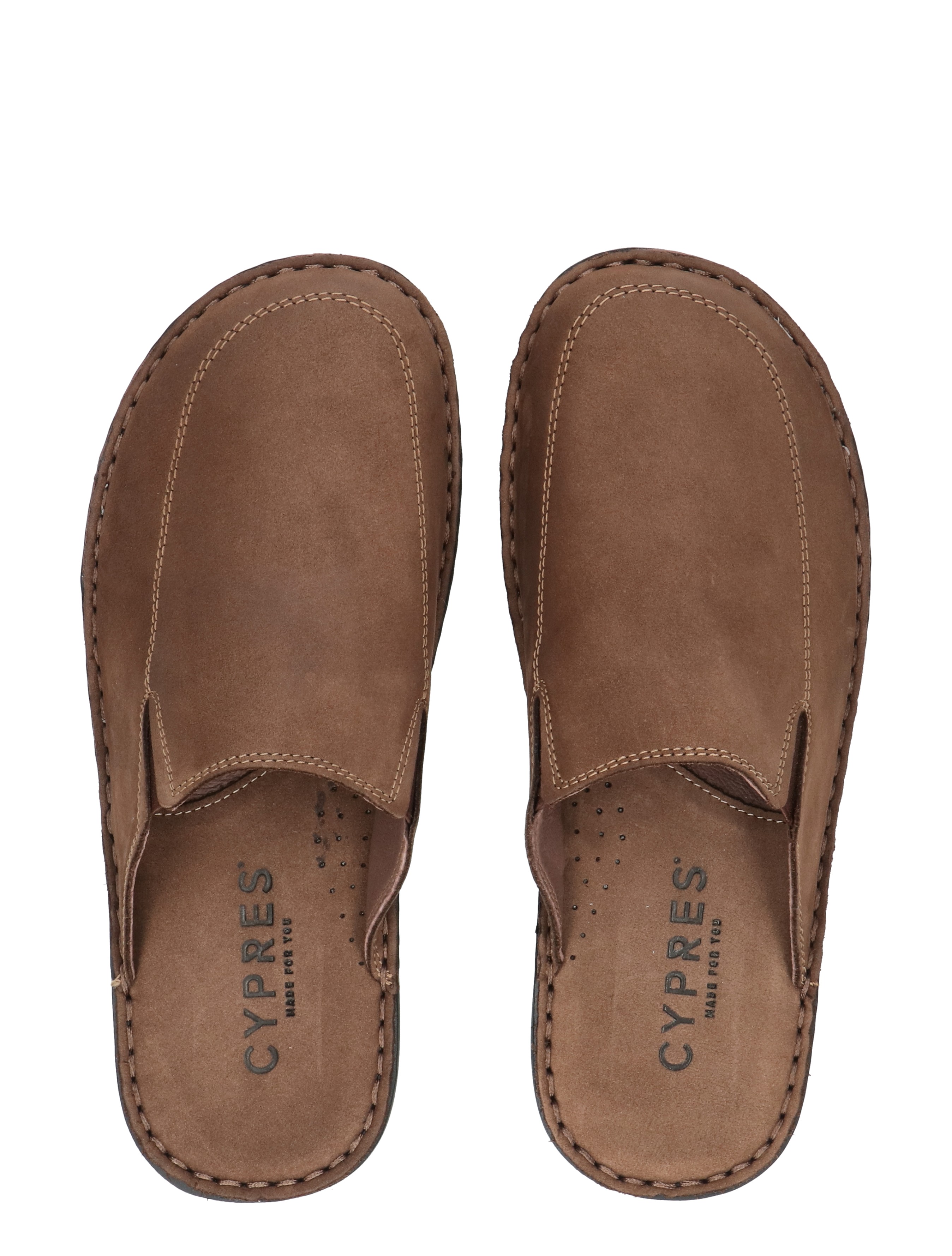 slippers, brown, leather, moccasins, open-back