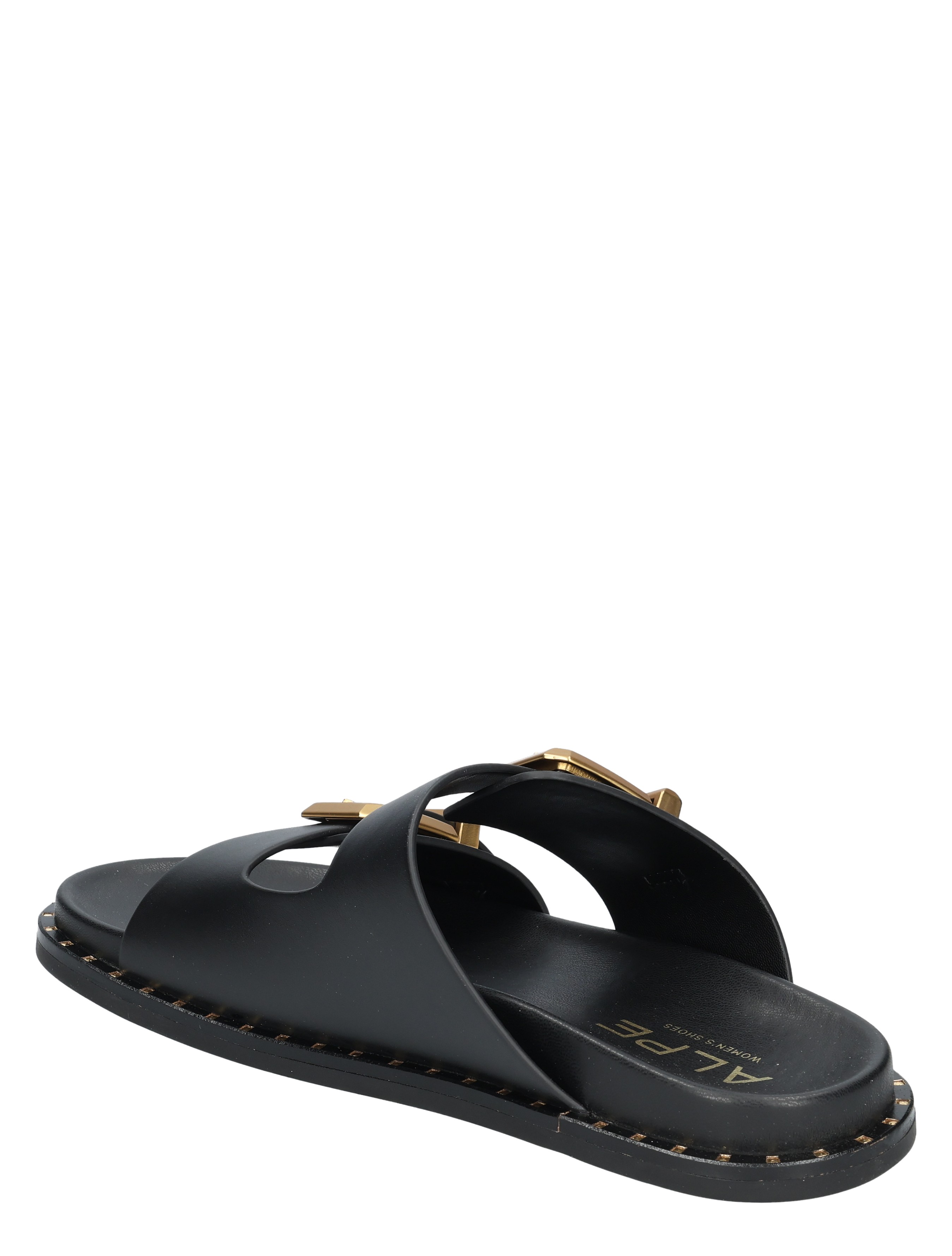 slipper, sandalen, zwarte, leren, openToepassing