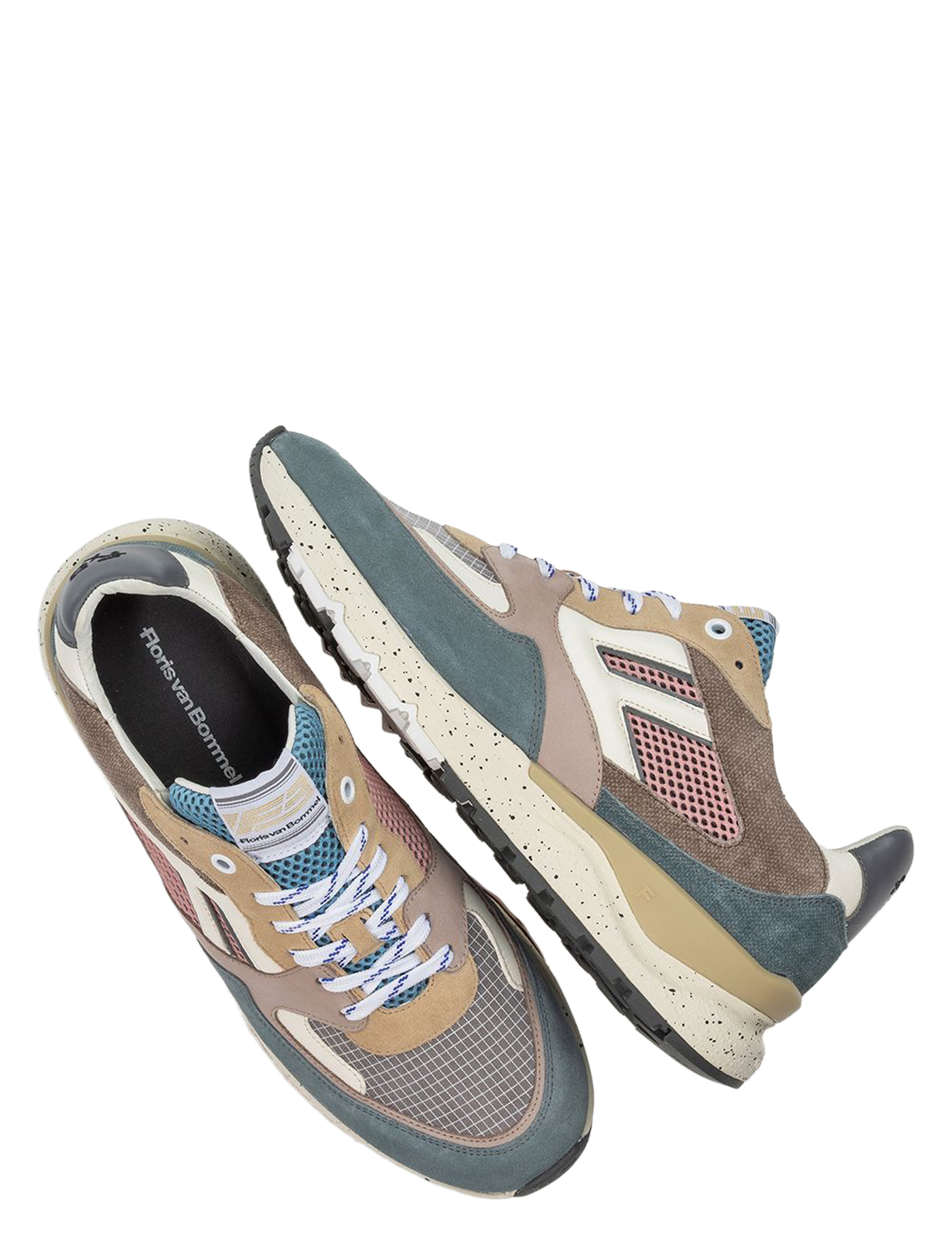 sneakers, sportschoenen, suede, mesh, multicolor