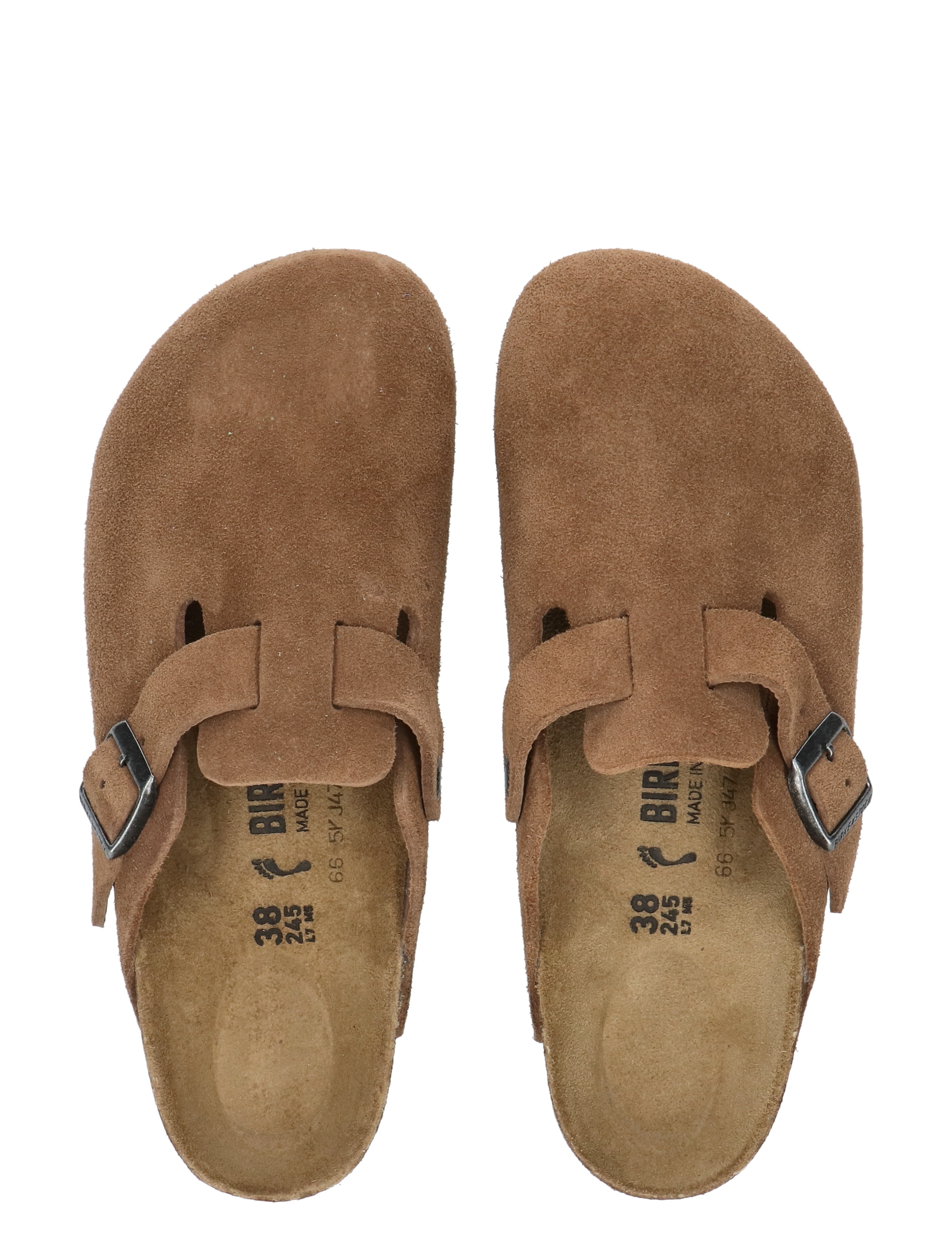 birkenstock, slippers, suede, brown, double-buckle