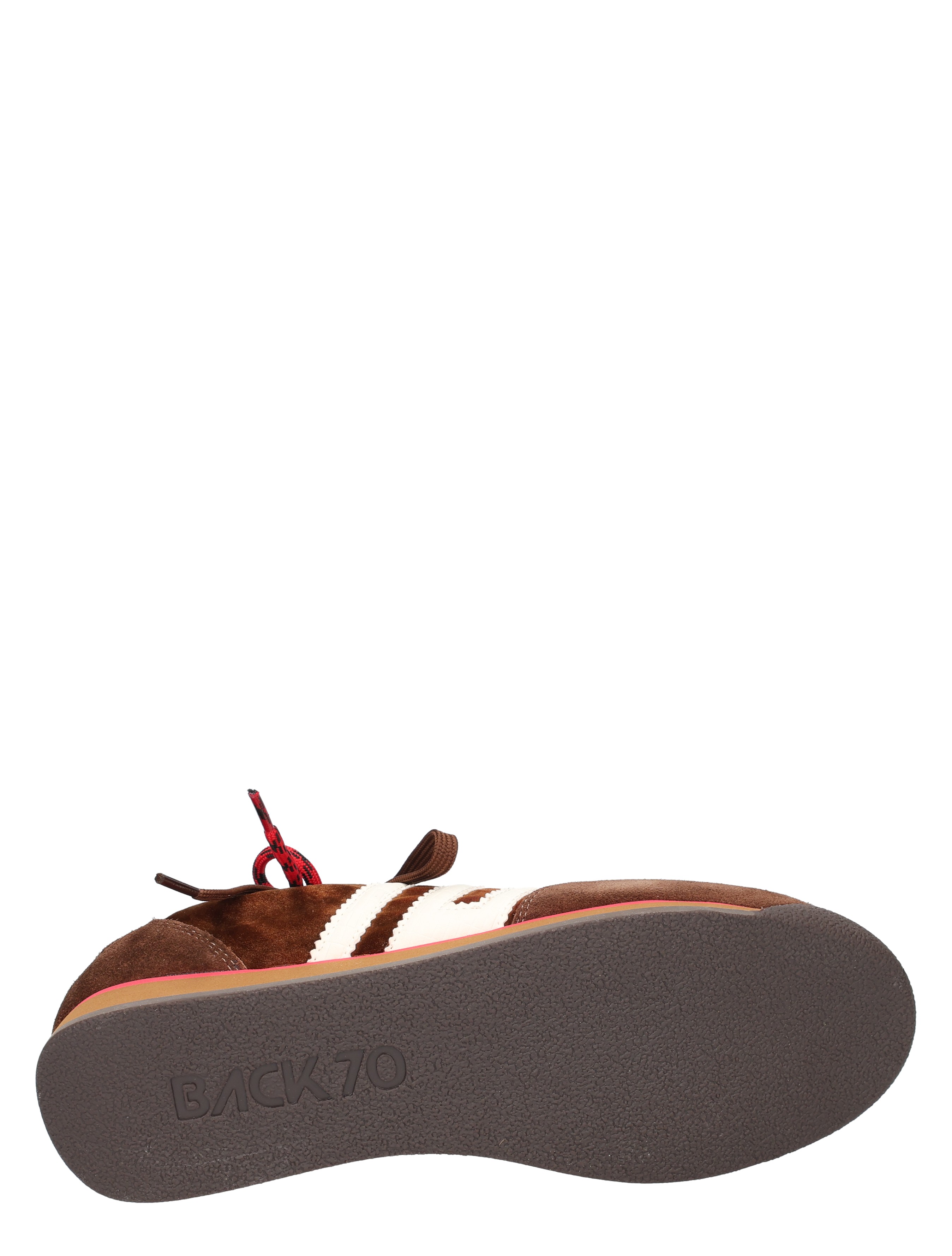 sneaker, canvas, bruin, witte strepen, rubberen zool