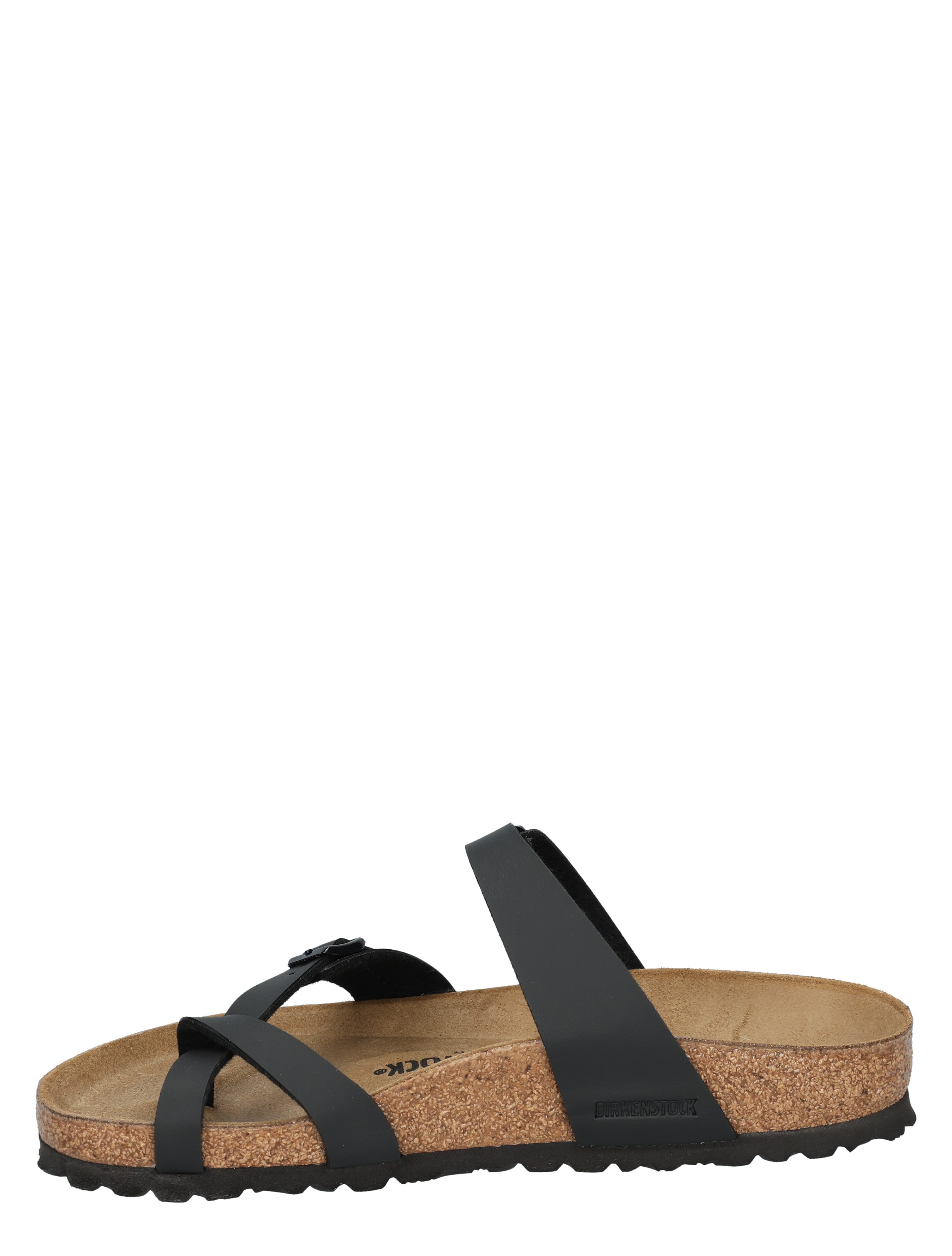 sandalen, zwarte, open teen, korkzool, veterls