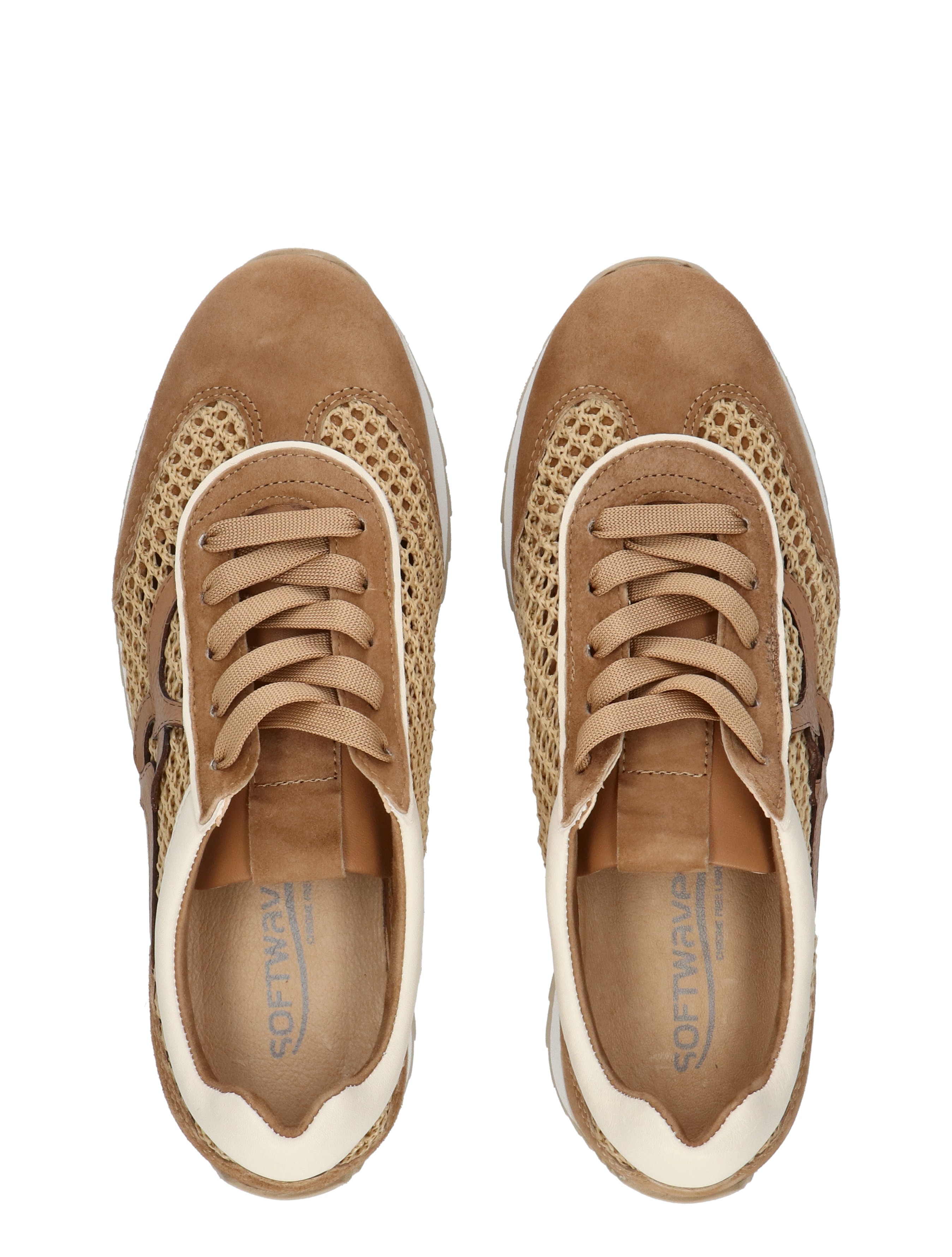 Softwaves - 9.32.29 009 Velour Cest Miglio Noisett - Dames - Veterschoenen - Casual Veterschoenen - 50737_22_7