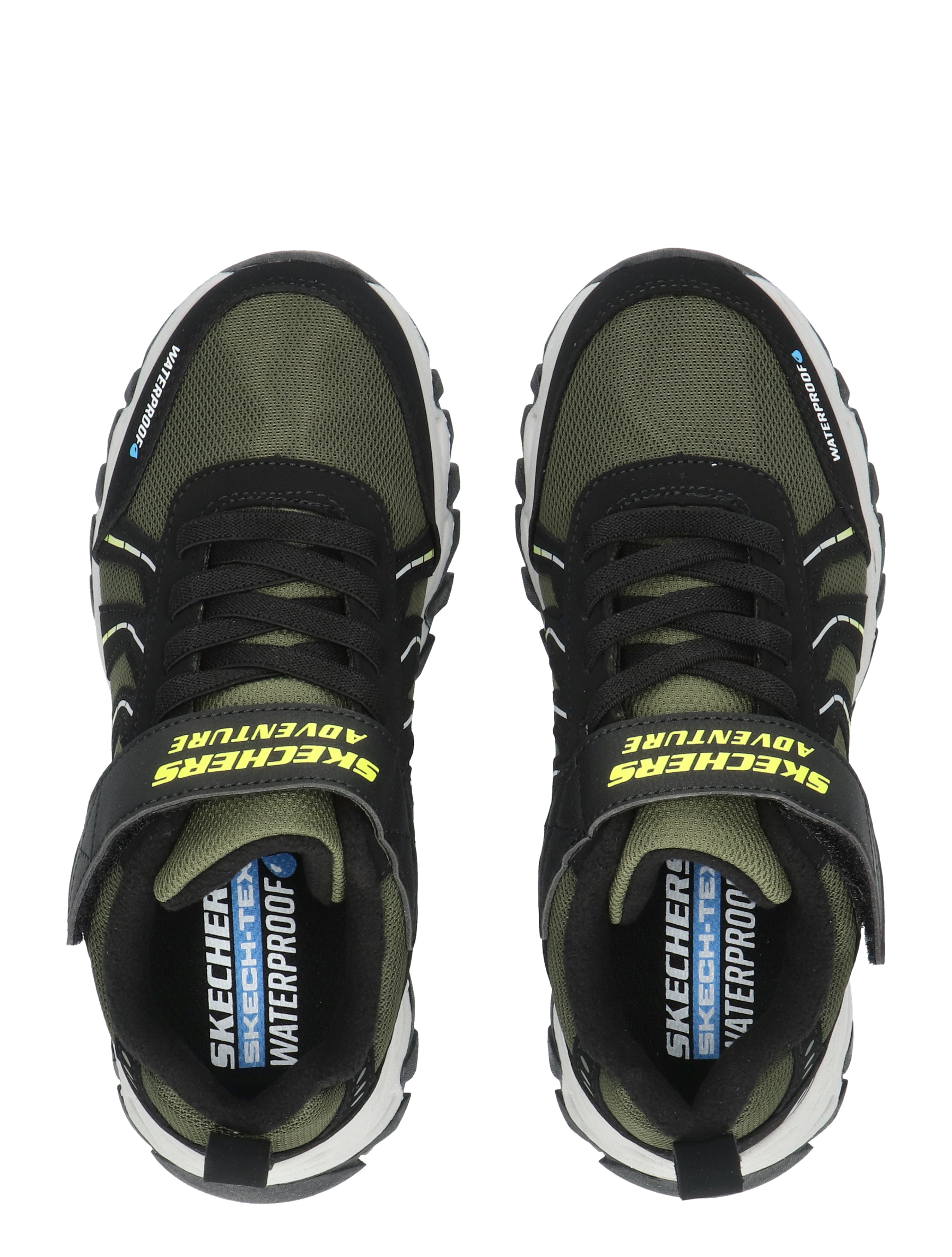 sneakers, olive groene, waterproof, strap enkelbandje, sportschoenen
