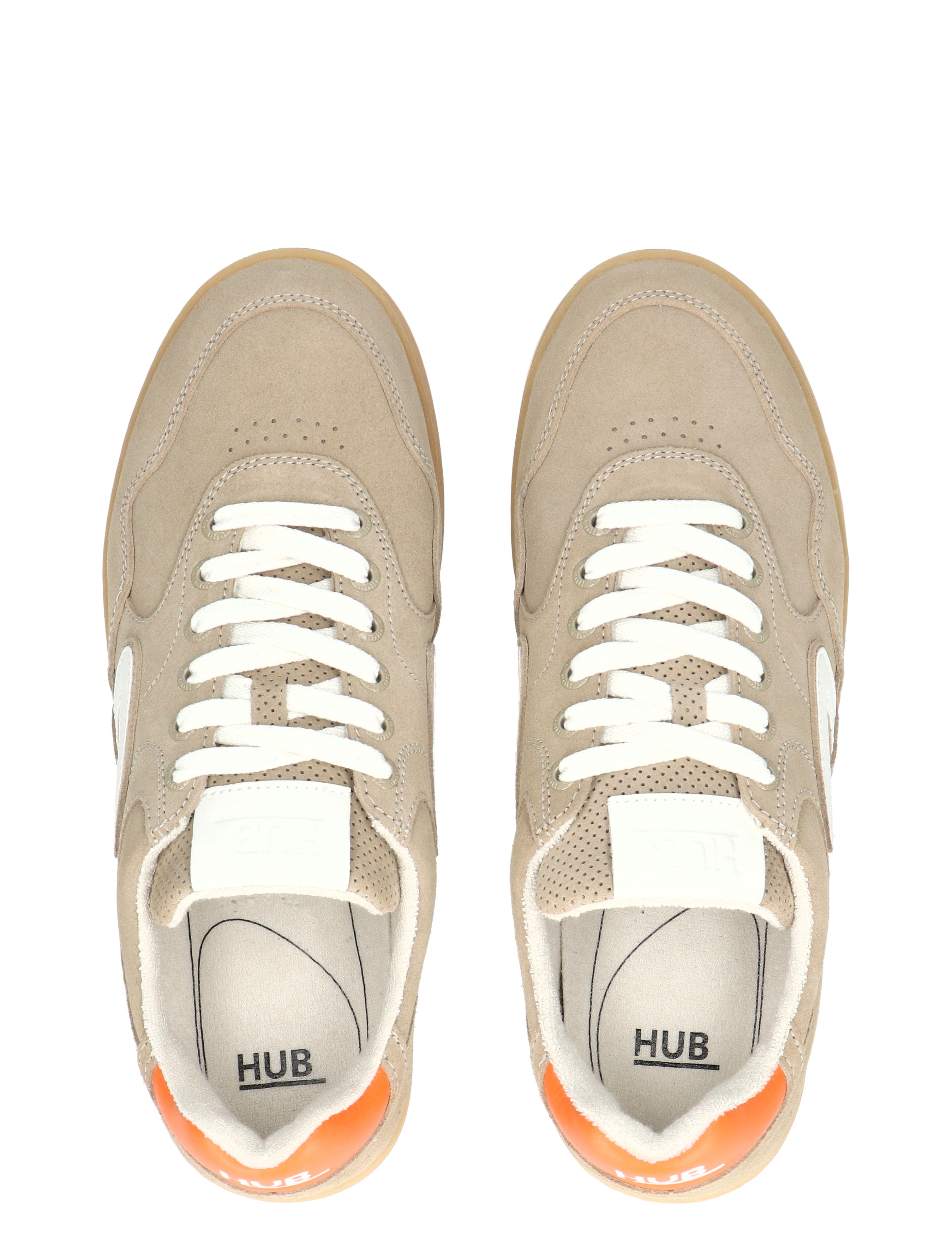 sneakers, beige, lace-up, perforated, casual