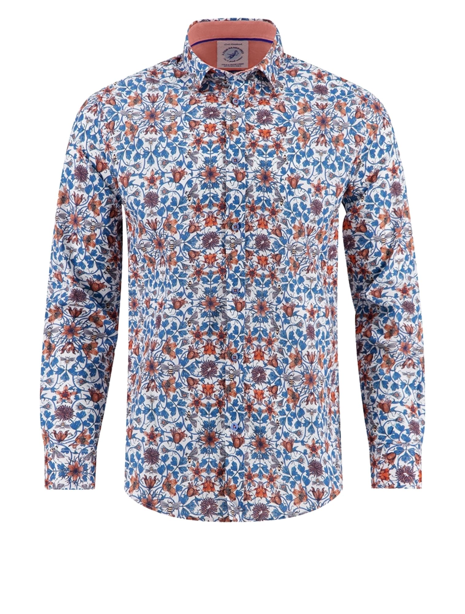 A Fish Named Fred - Shirt Art Nouveau 607 Cobalt - Heren - Shirts - 51186_32_1