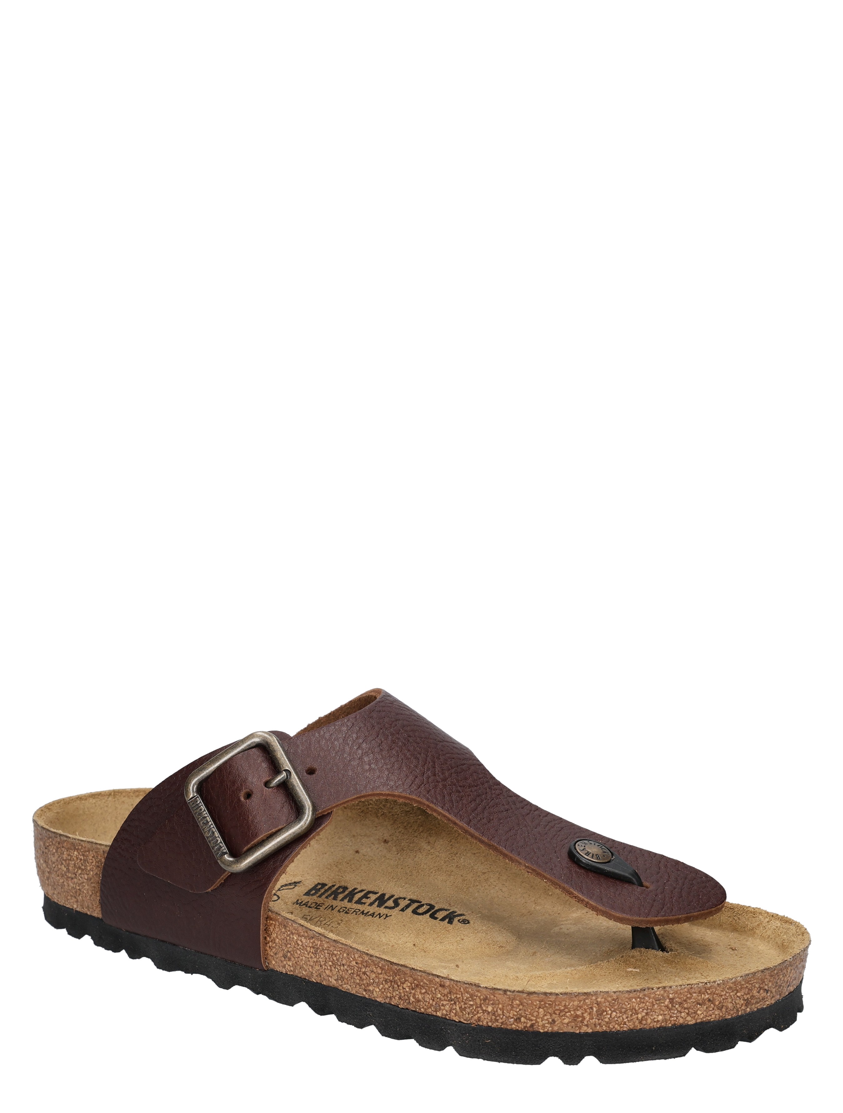 sandalen, lederen band, bruine kleur, sandalen met gesp, corkzool