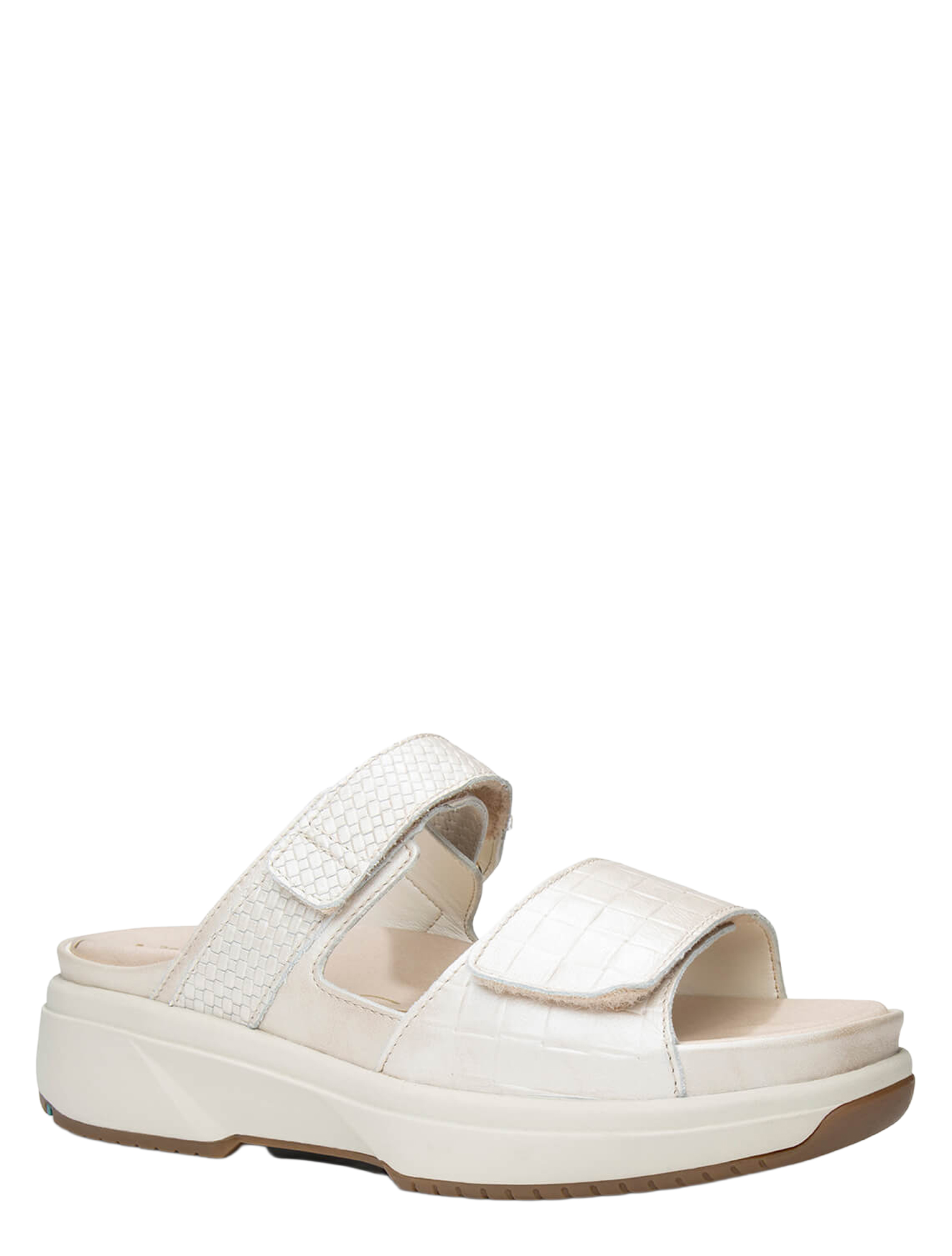 sandal, open-toe, twee-slots, wit, platform