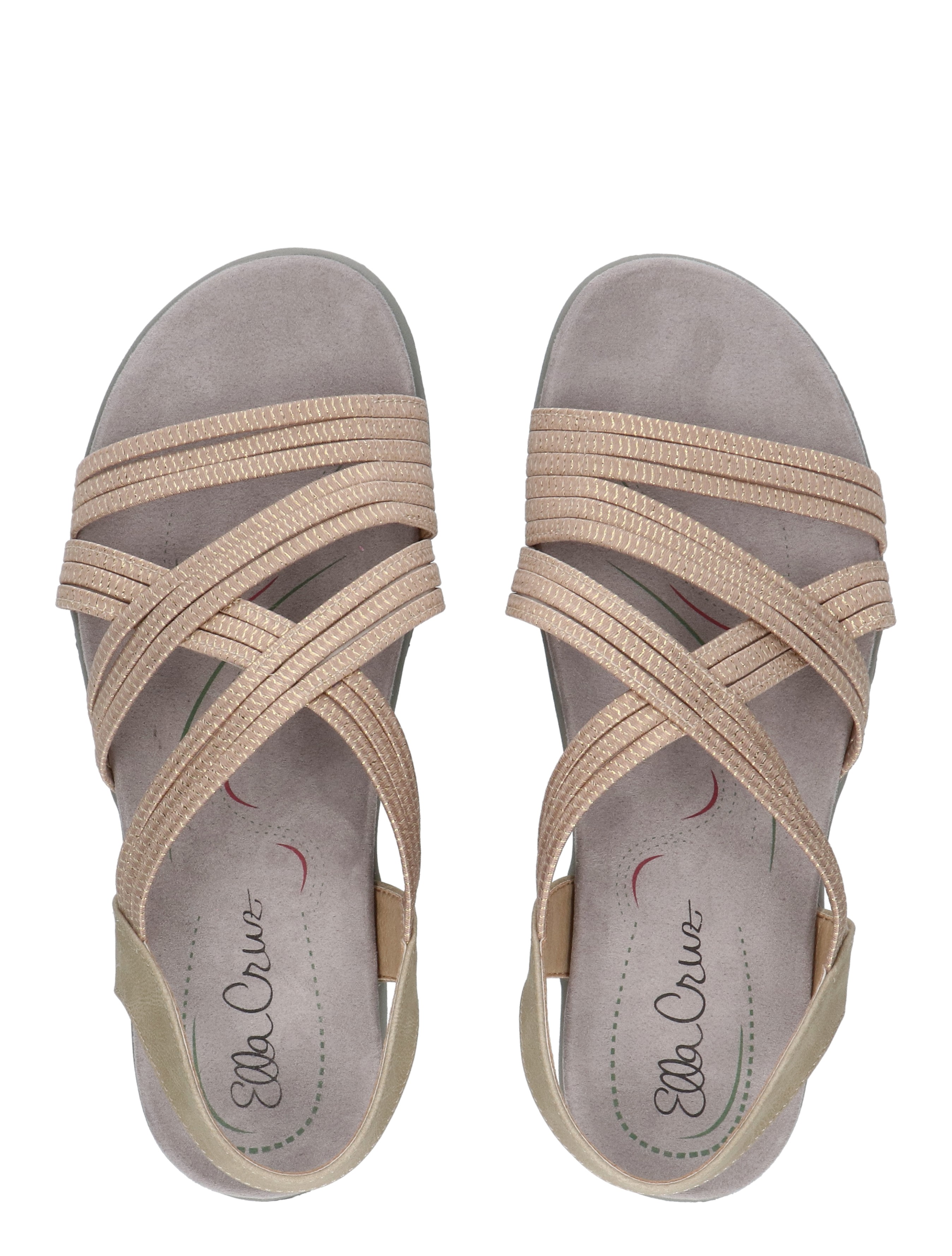 sandalen, wedge, crisscross, nude, sandkleurig