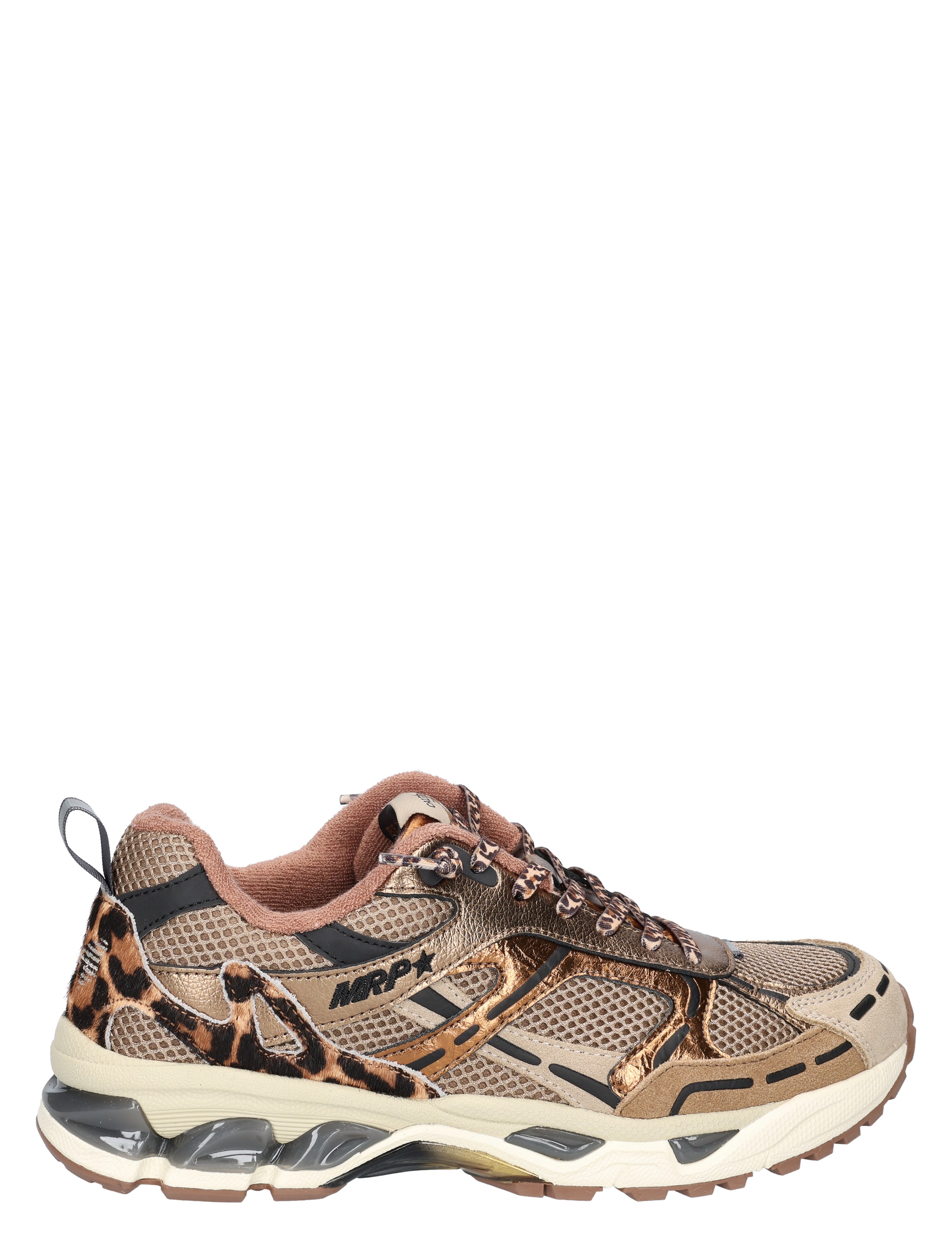 sneaker, hoge zool, mesh, luipaard patroon, sportieve schoen