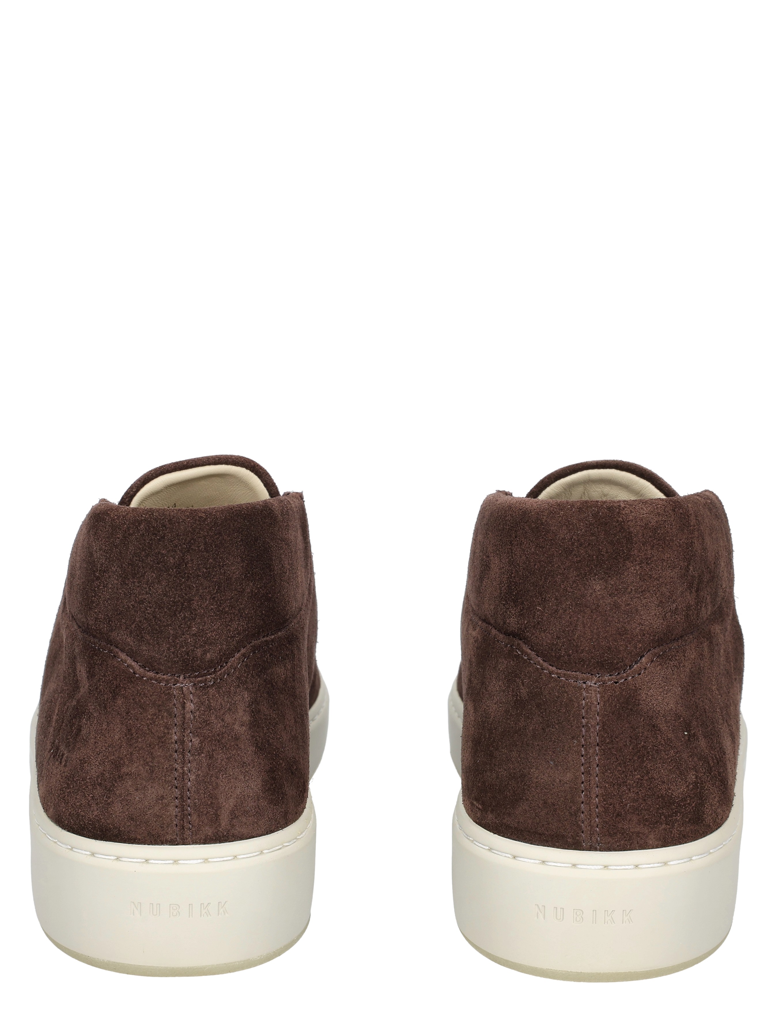 suede, bruin, enkellaars, suede, achterkant