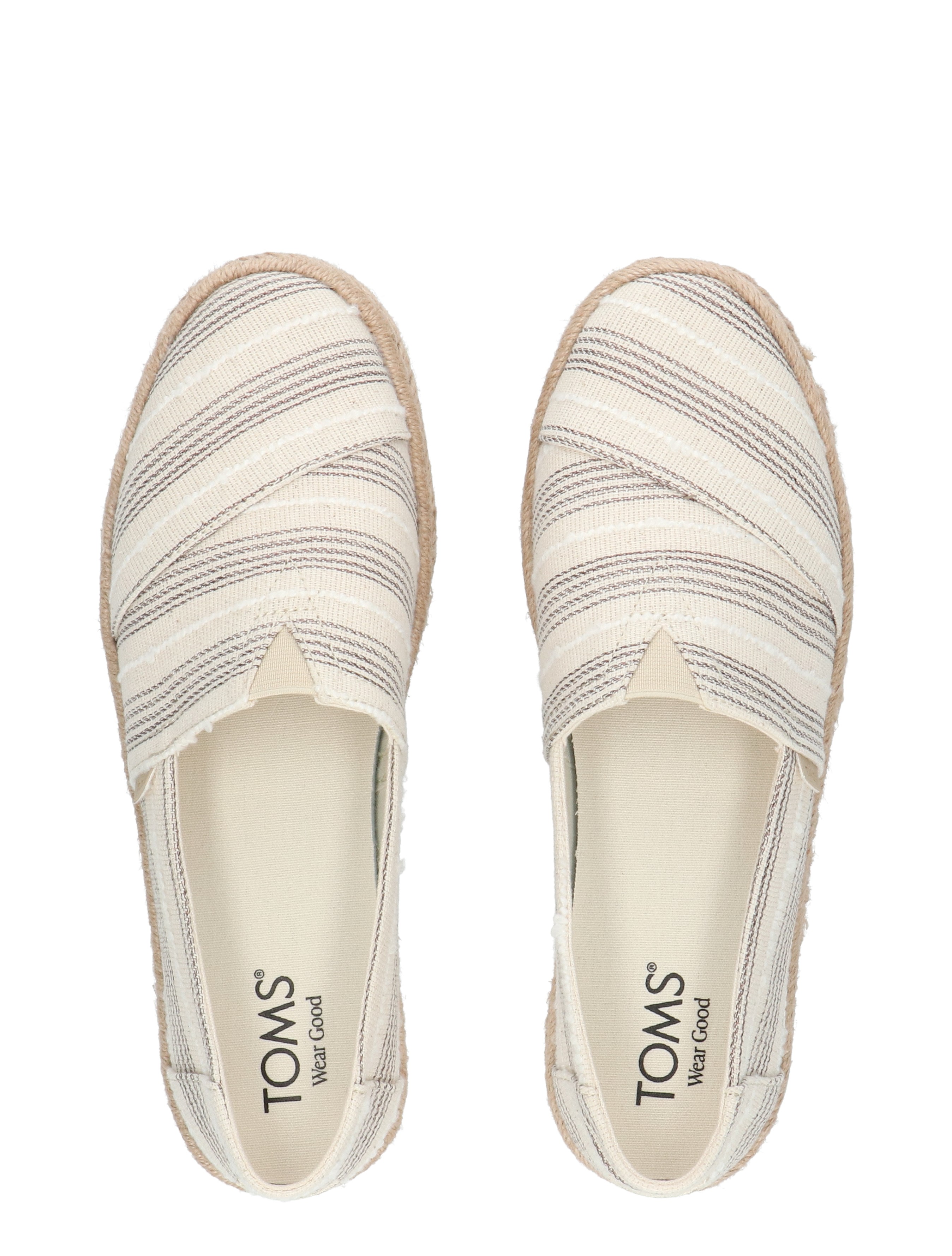 Toms - 10023038 Natural Metallic Stri - Dames - Espadrilles - 50343_72_7