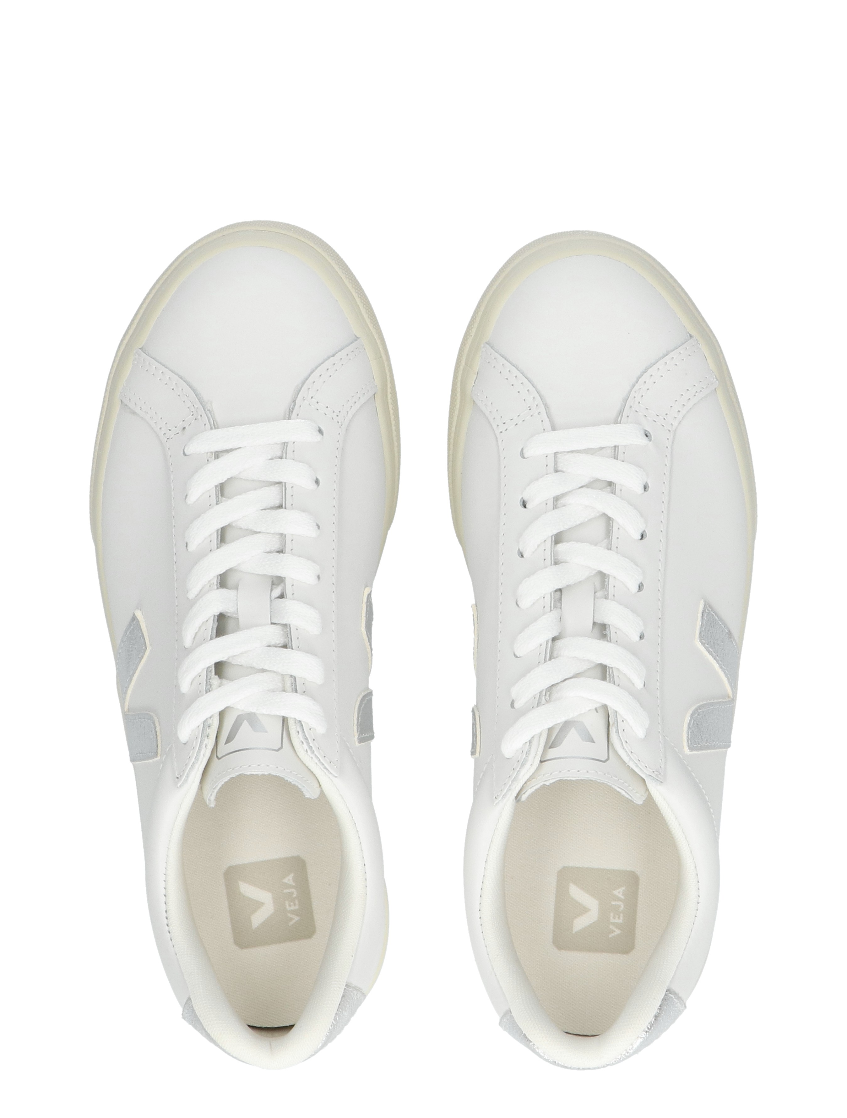 Esplar Women Leather White Silver