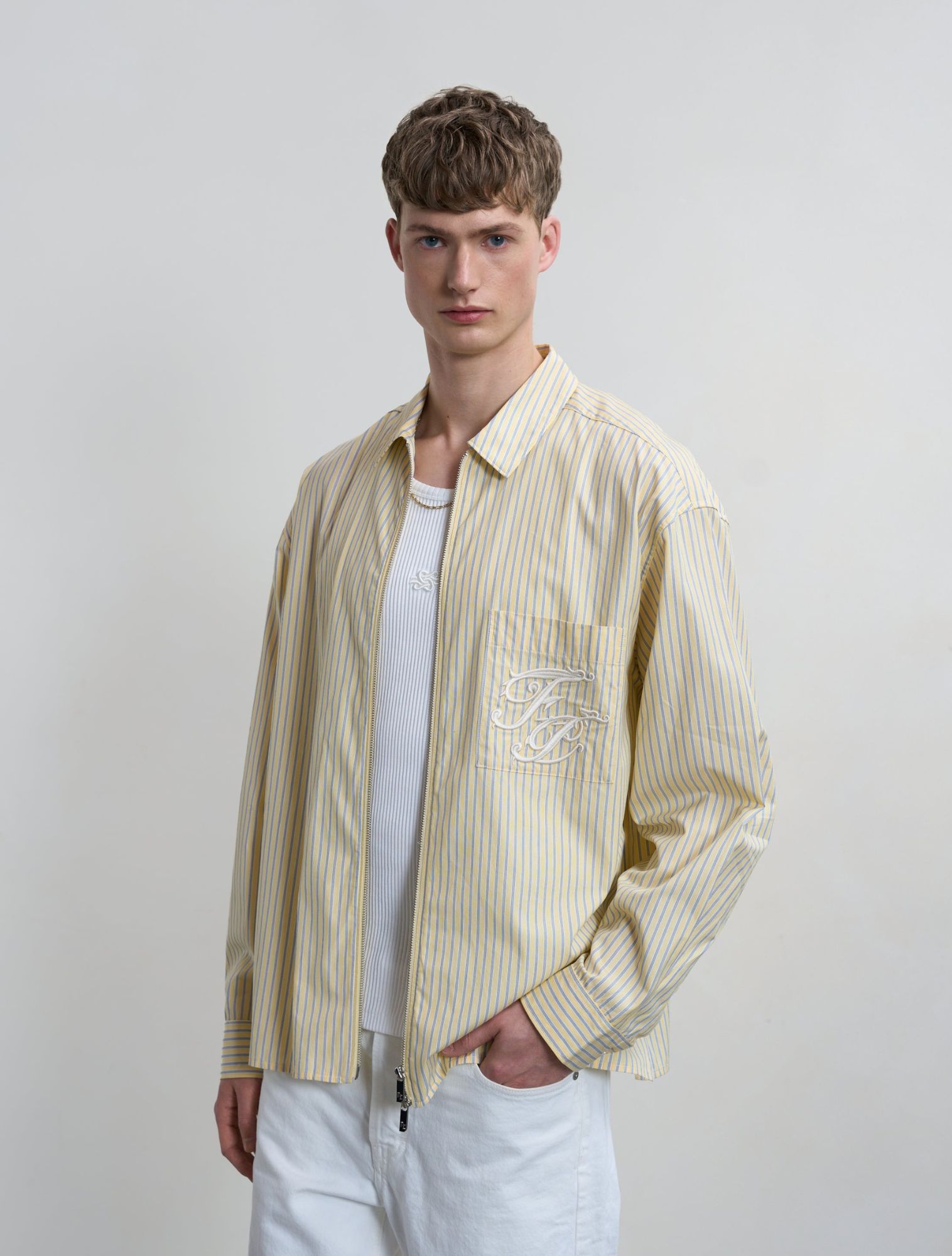 Filling Pieces - Zip Shirt 294 Sauterne - Heren - Shirts - 49891_55_4