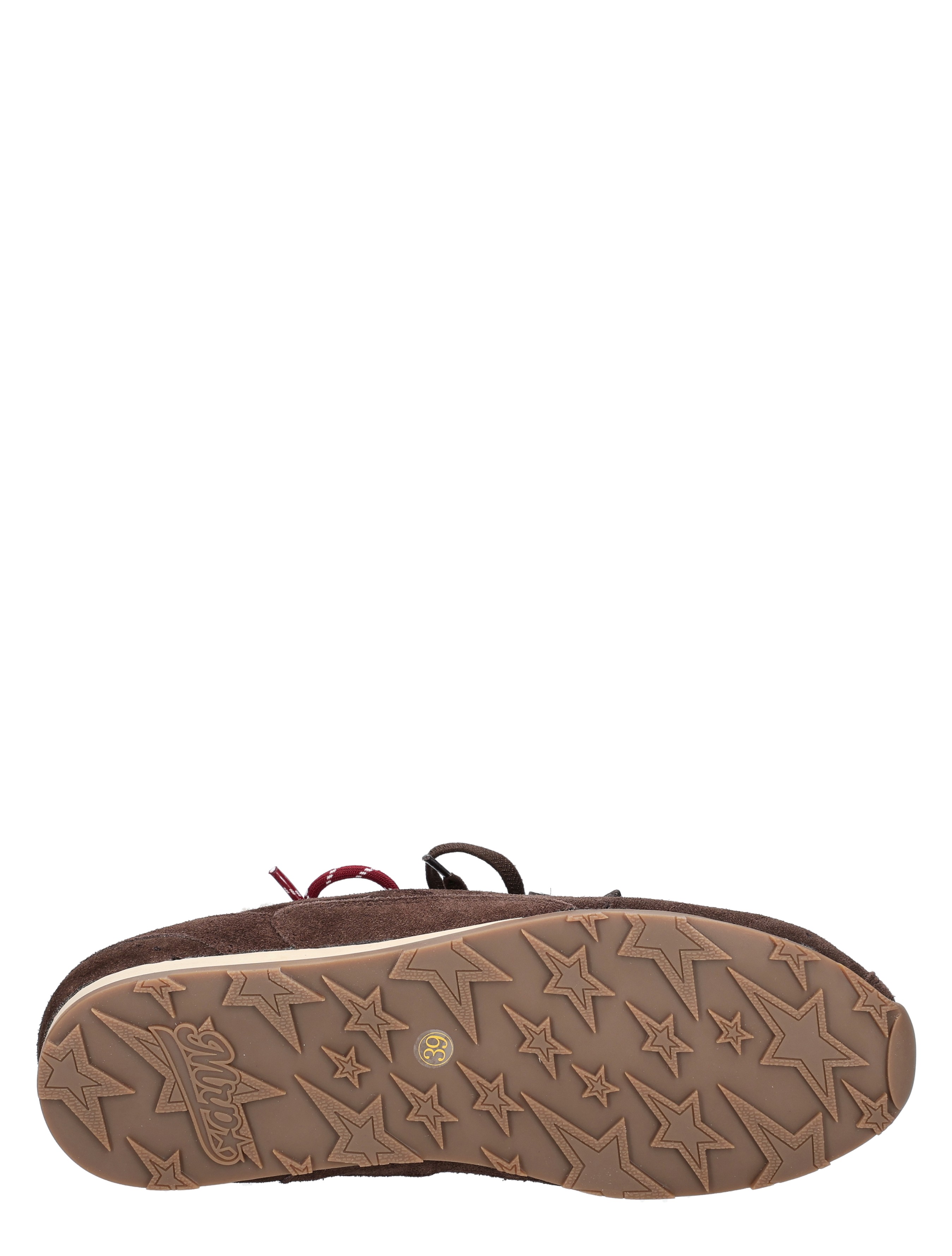 slipper, sandal, suede, brown, star-pattern