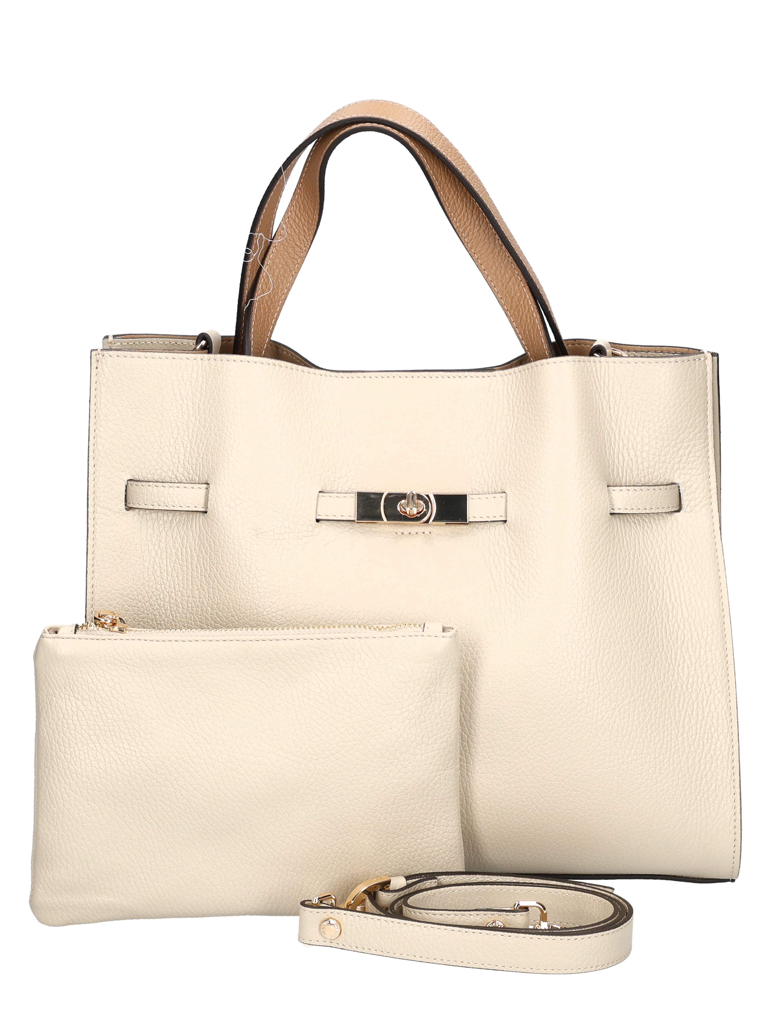 tasje, handtas, beige, leren, tassen-set