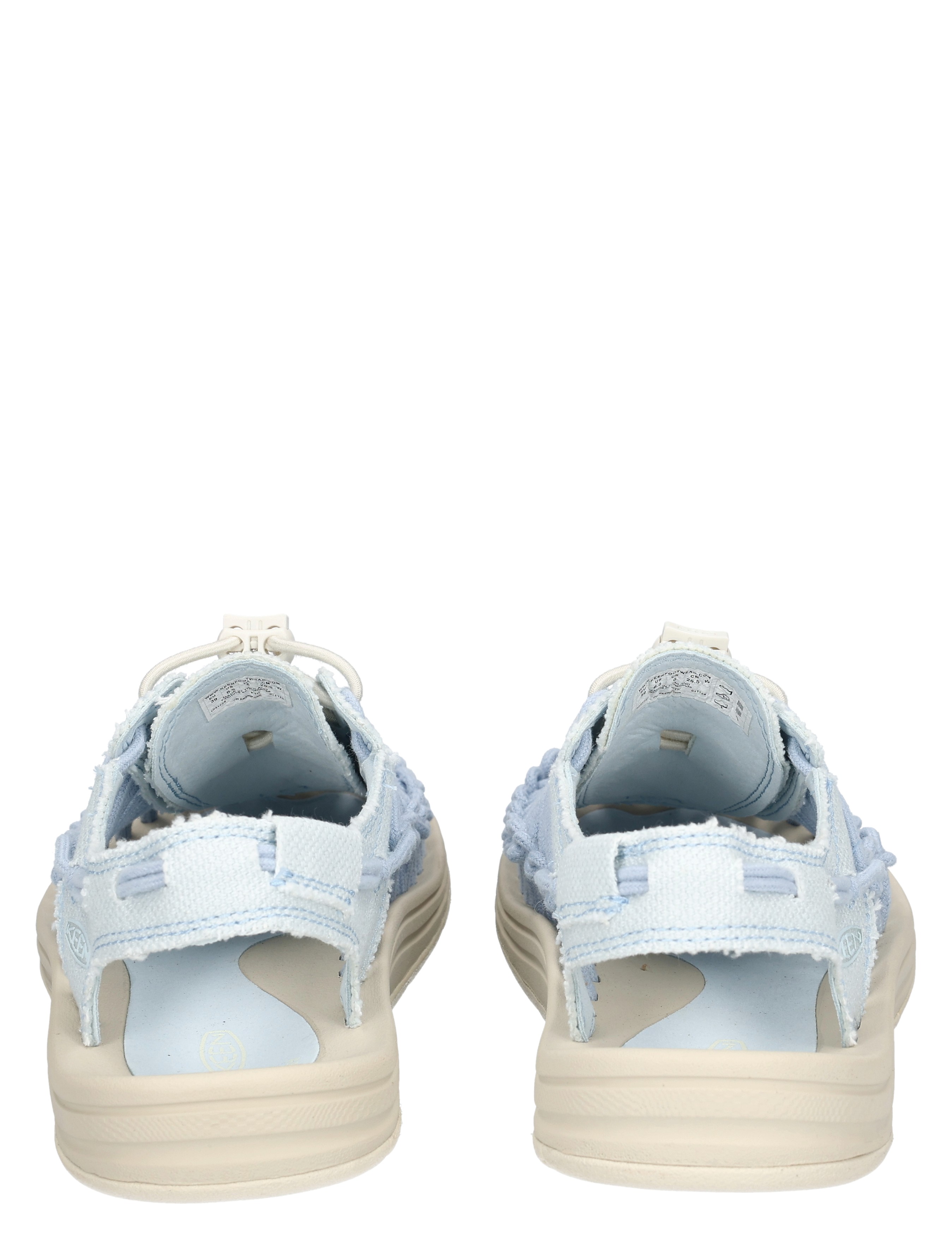 sandal, sandalen, open-back, lichtblauw, jeanslaag