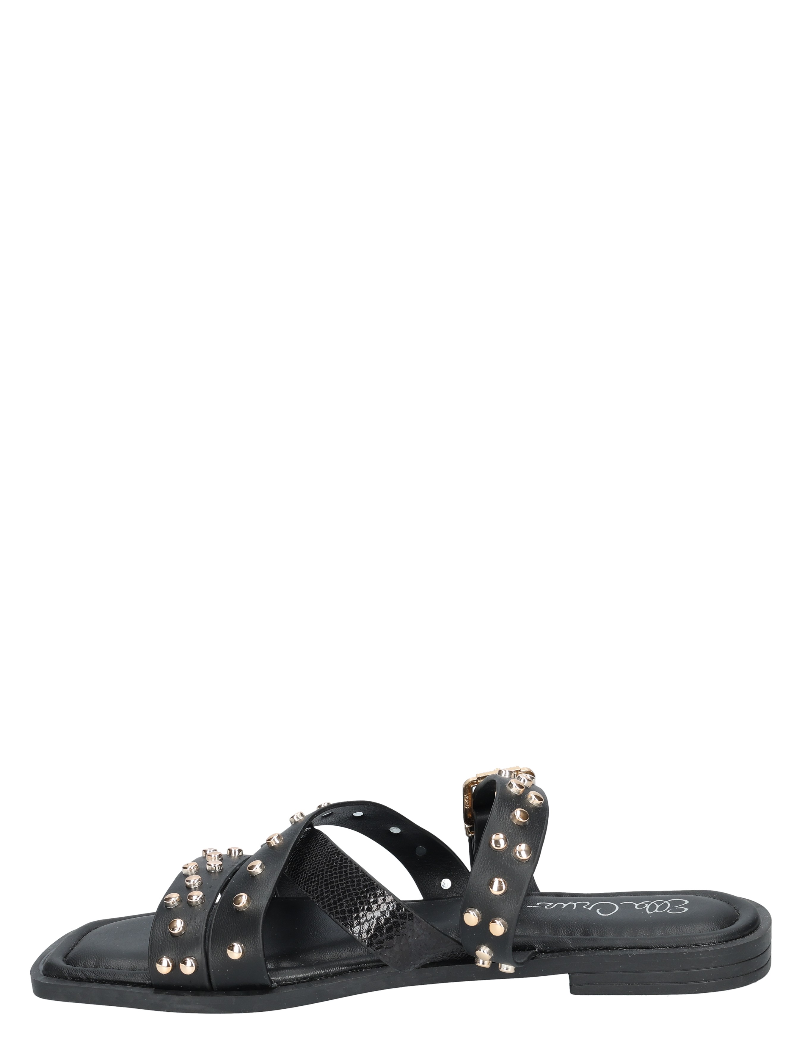 slippers, sandalen, sandalen met studs, zwart, strappy sandaal