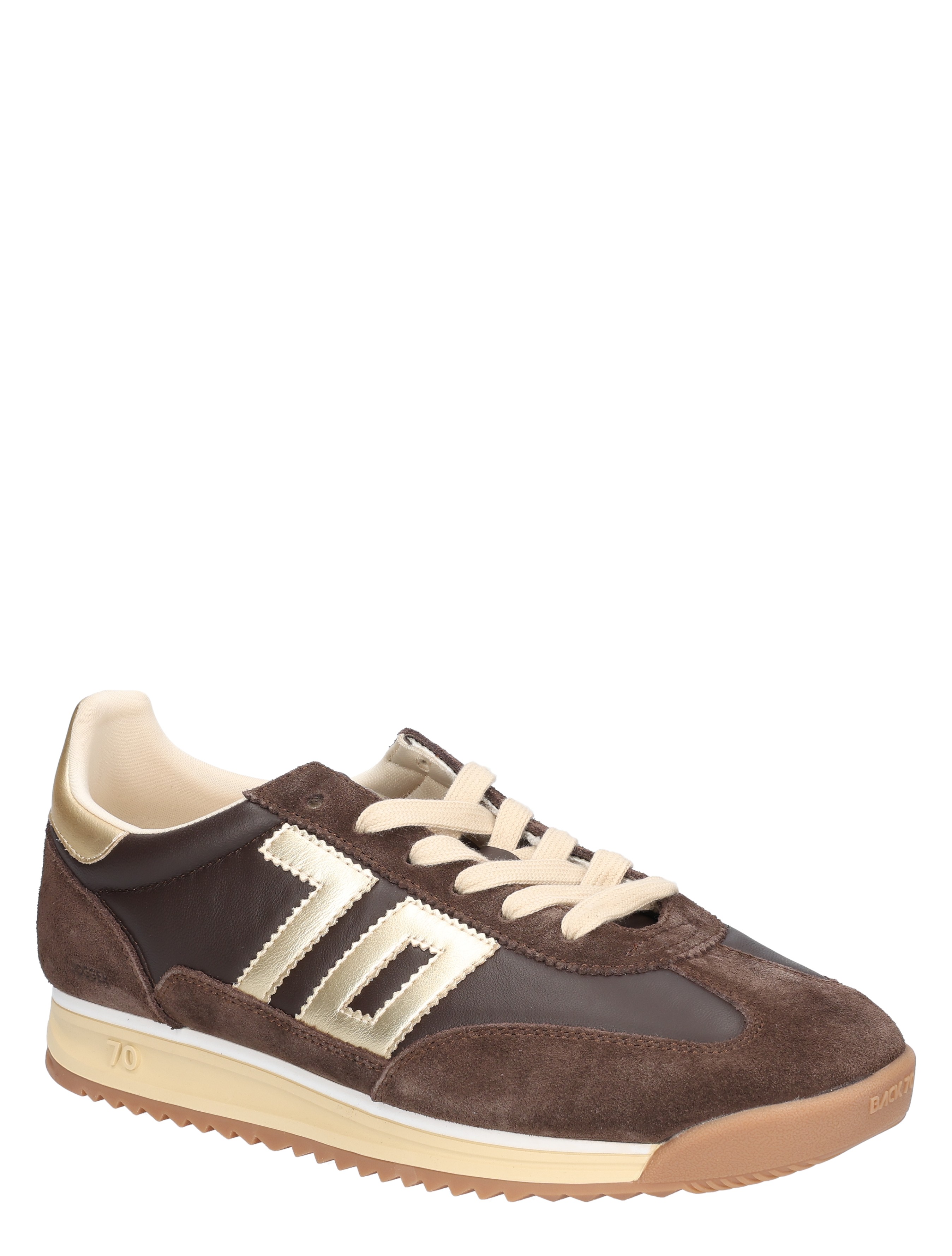 sneaker, lowlop, suede, bruin, gummizool