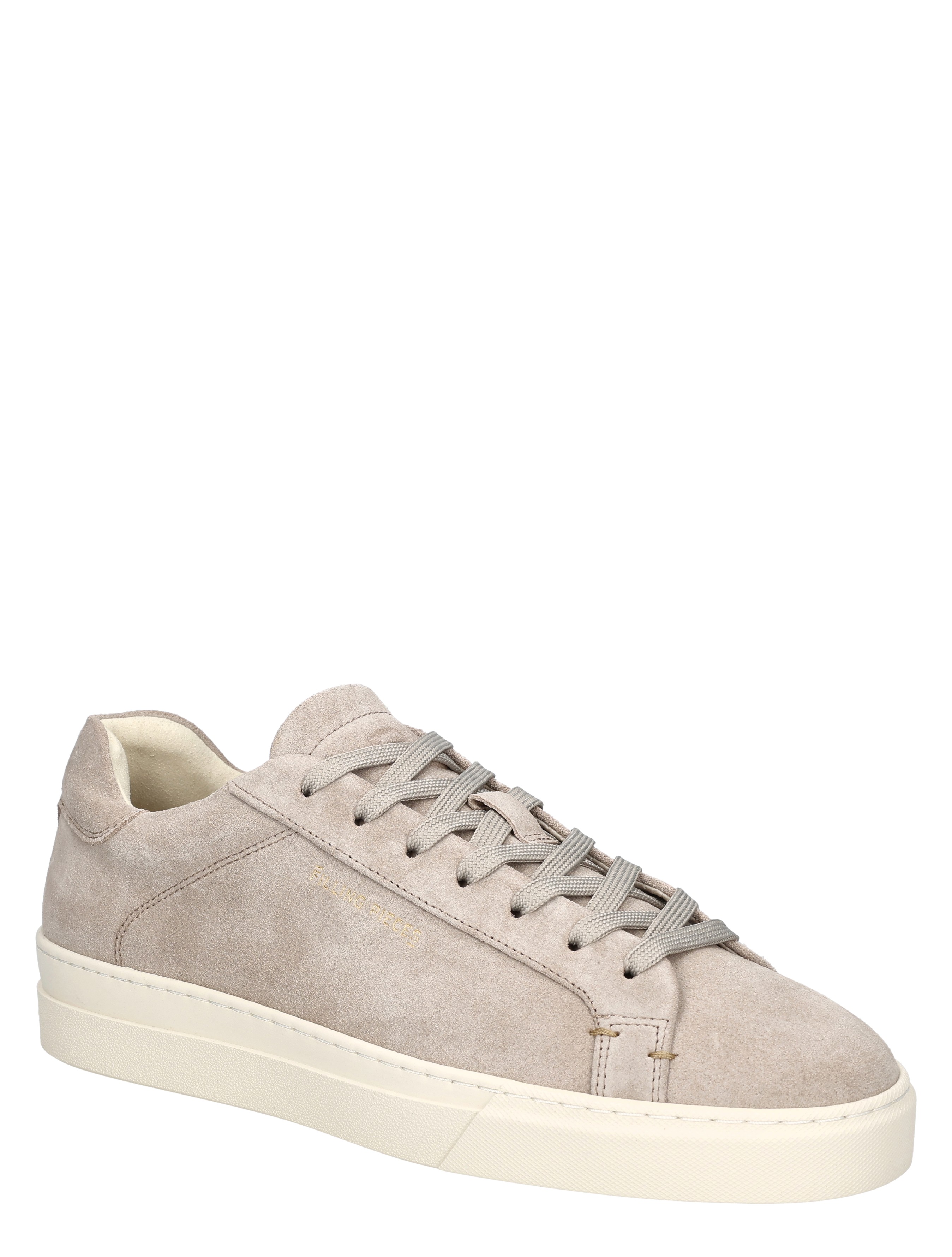 sneaker, suede, lichtgrijs, enkelhoge sneaker, vlechtveteren