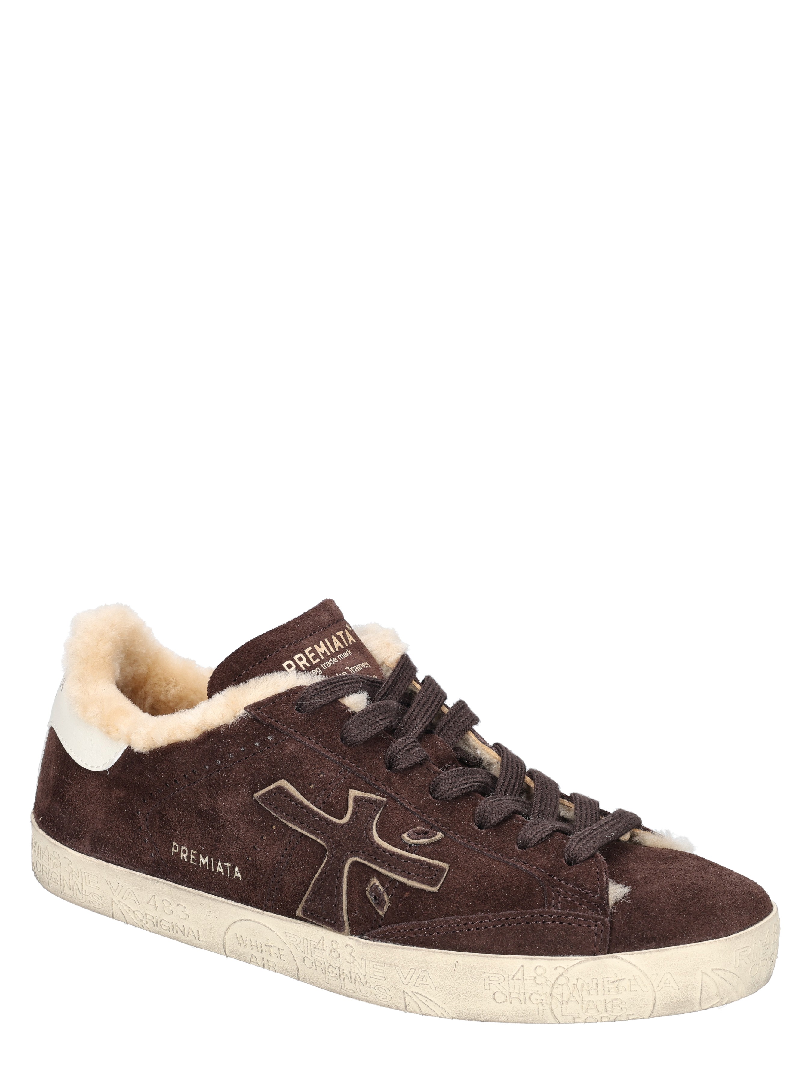 suede, bruin, shearling, sneakers, logo-pocket