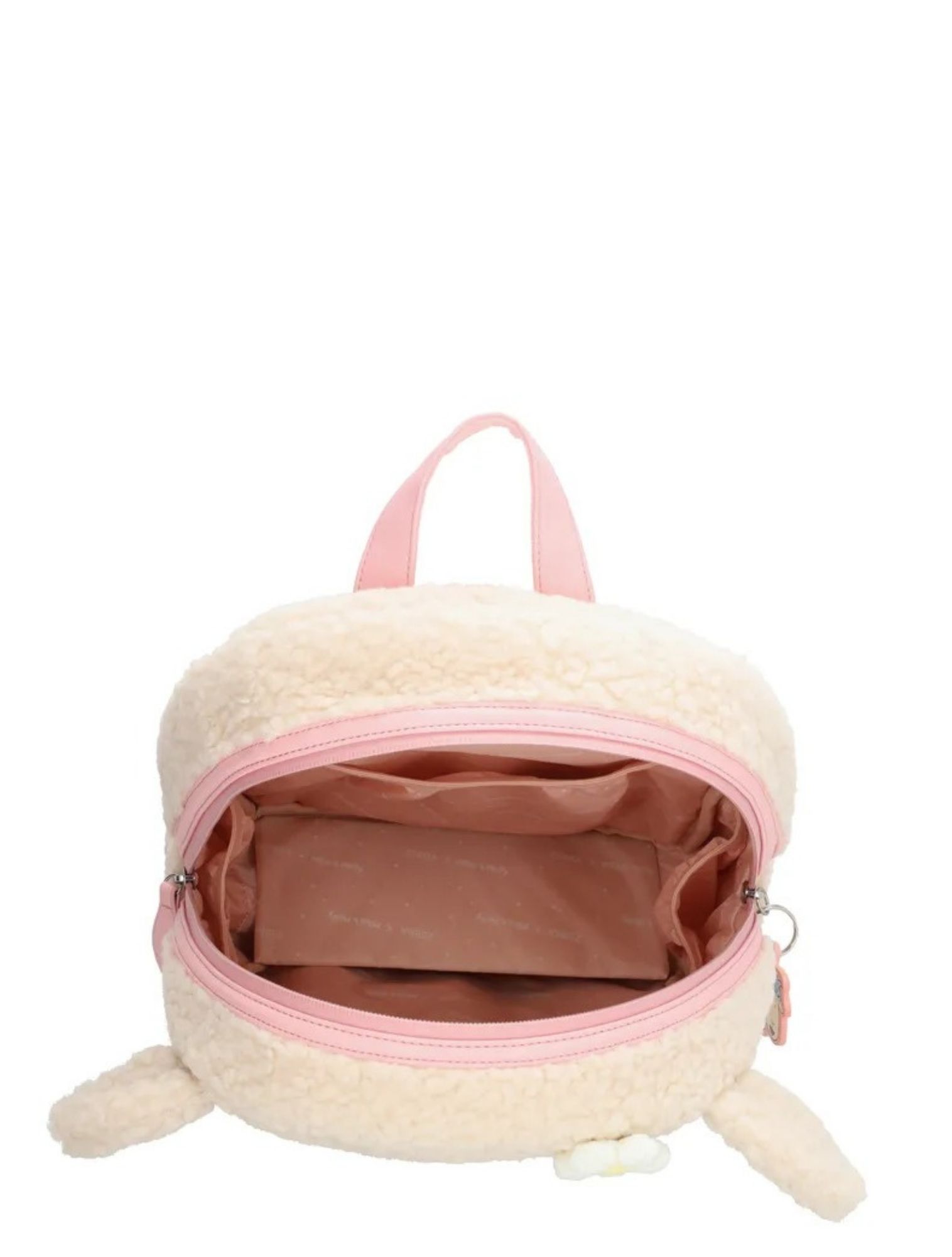 rugzak, rugzak met fleece, roze, binnenvoering, rits