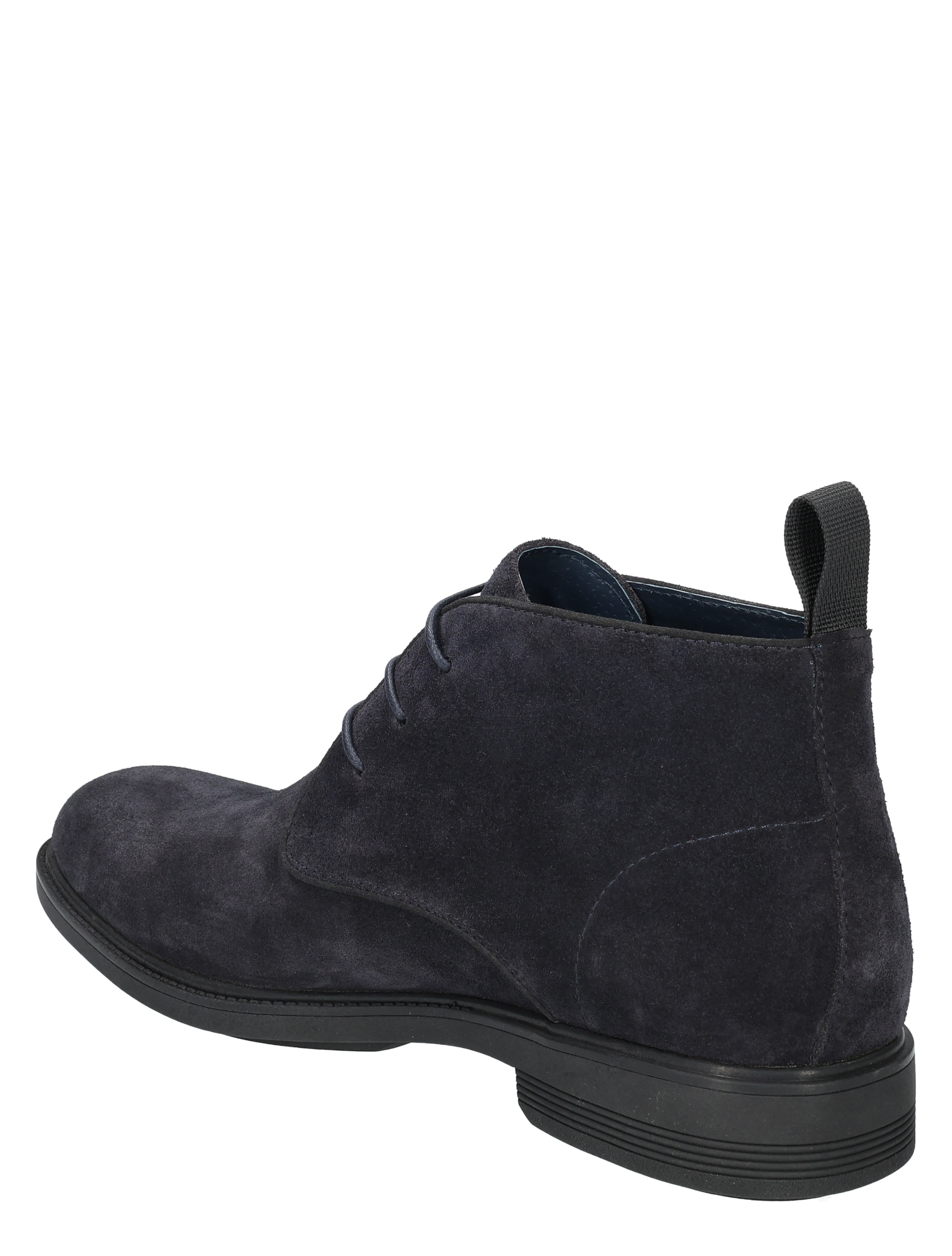 suède, boots, donkerblauw, laconische enkelboot, veterschoen