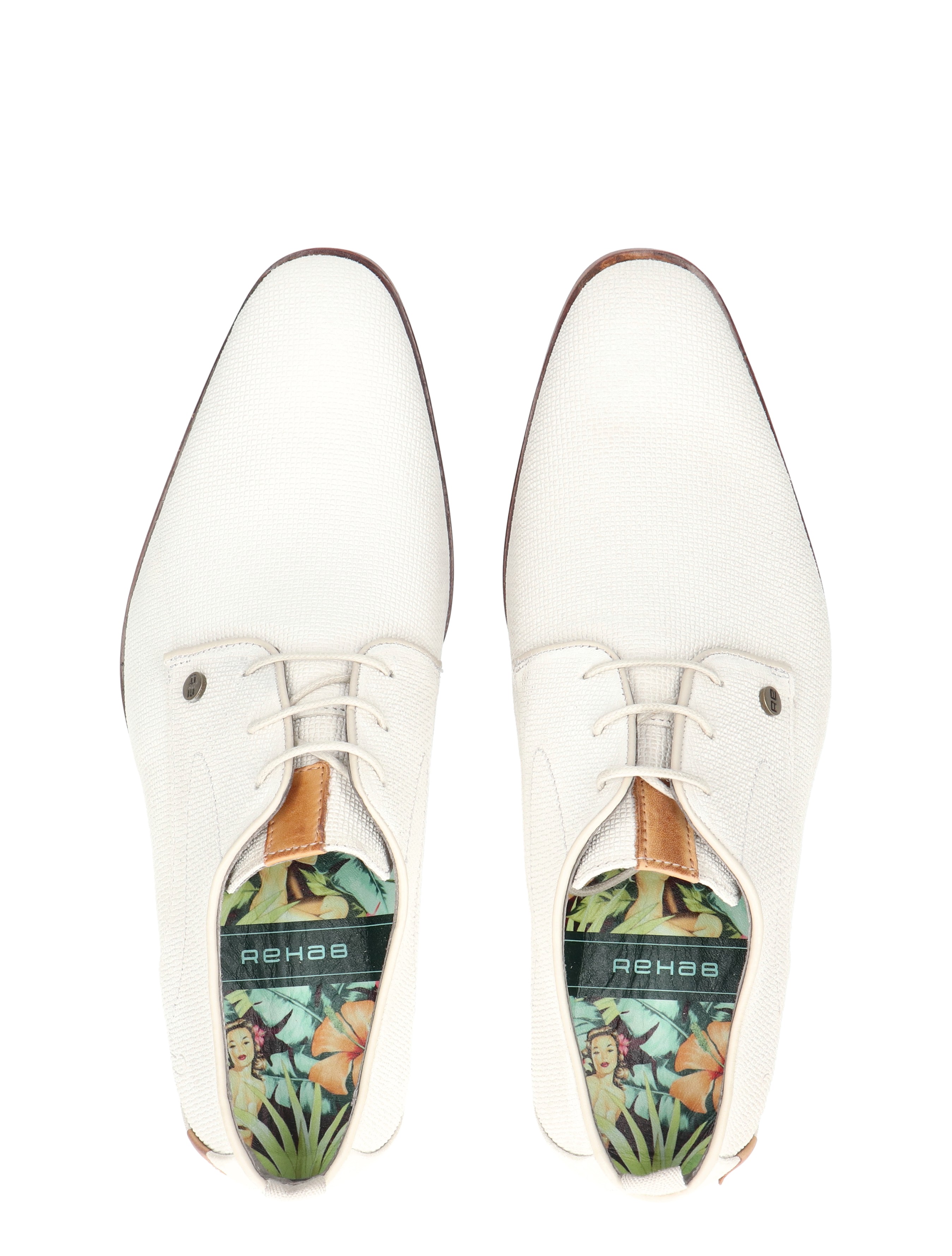 Rehab Footwear - Greg Wall Sue 2342306141 0100 Offwhite - Heren - Veterschoenen - Nette Veterschoenen - 50808_77_8