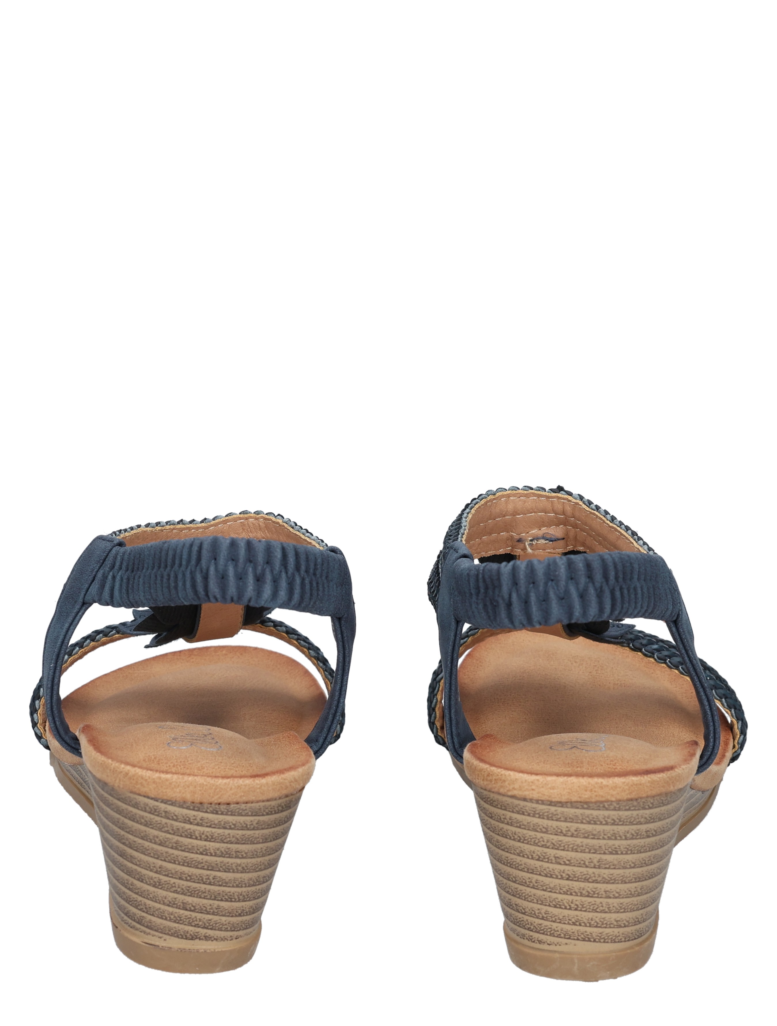 sandalen, hakken, blauw, ruitjes, leren zitting