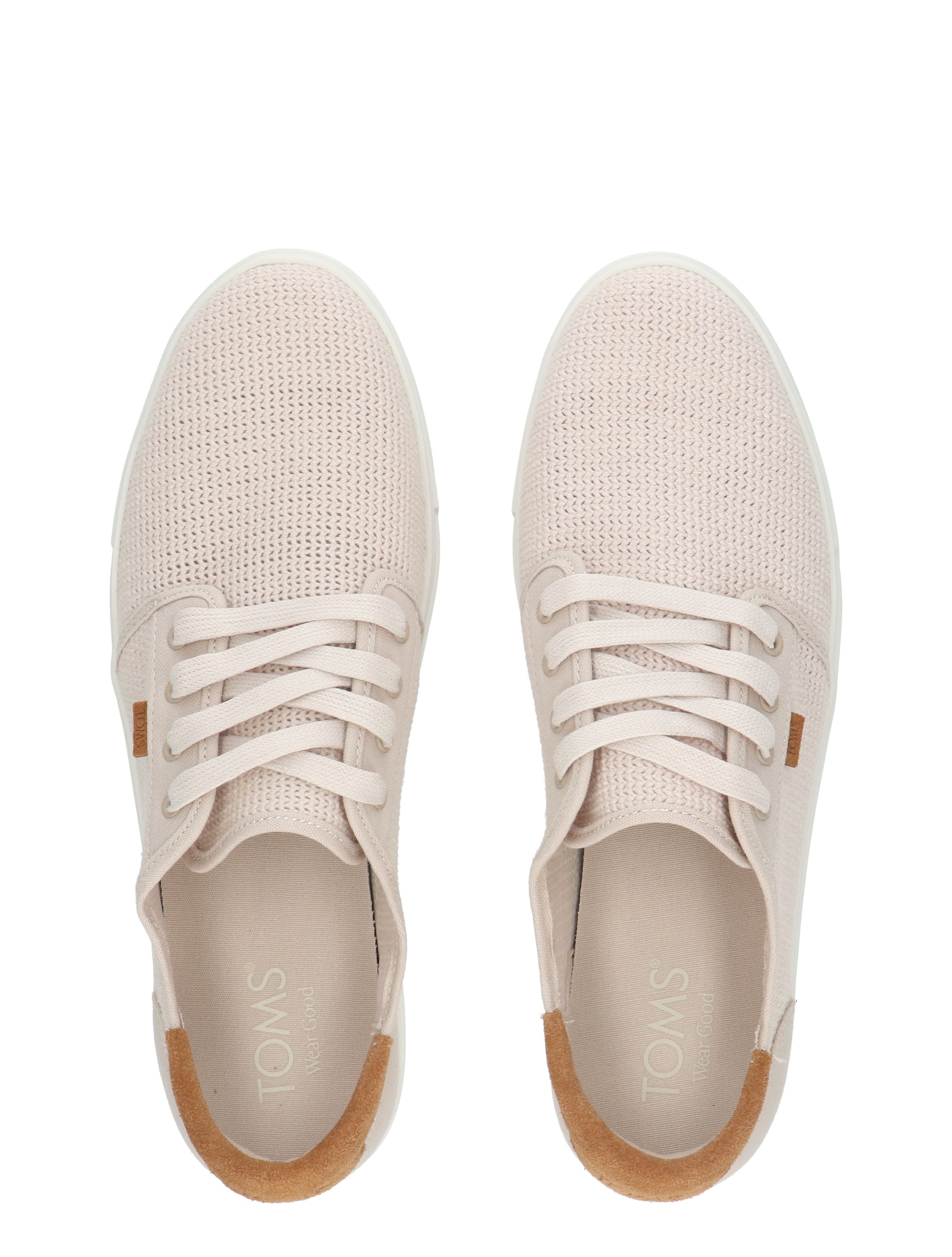 sneakers, roze, gebreide upper, veters, zolen