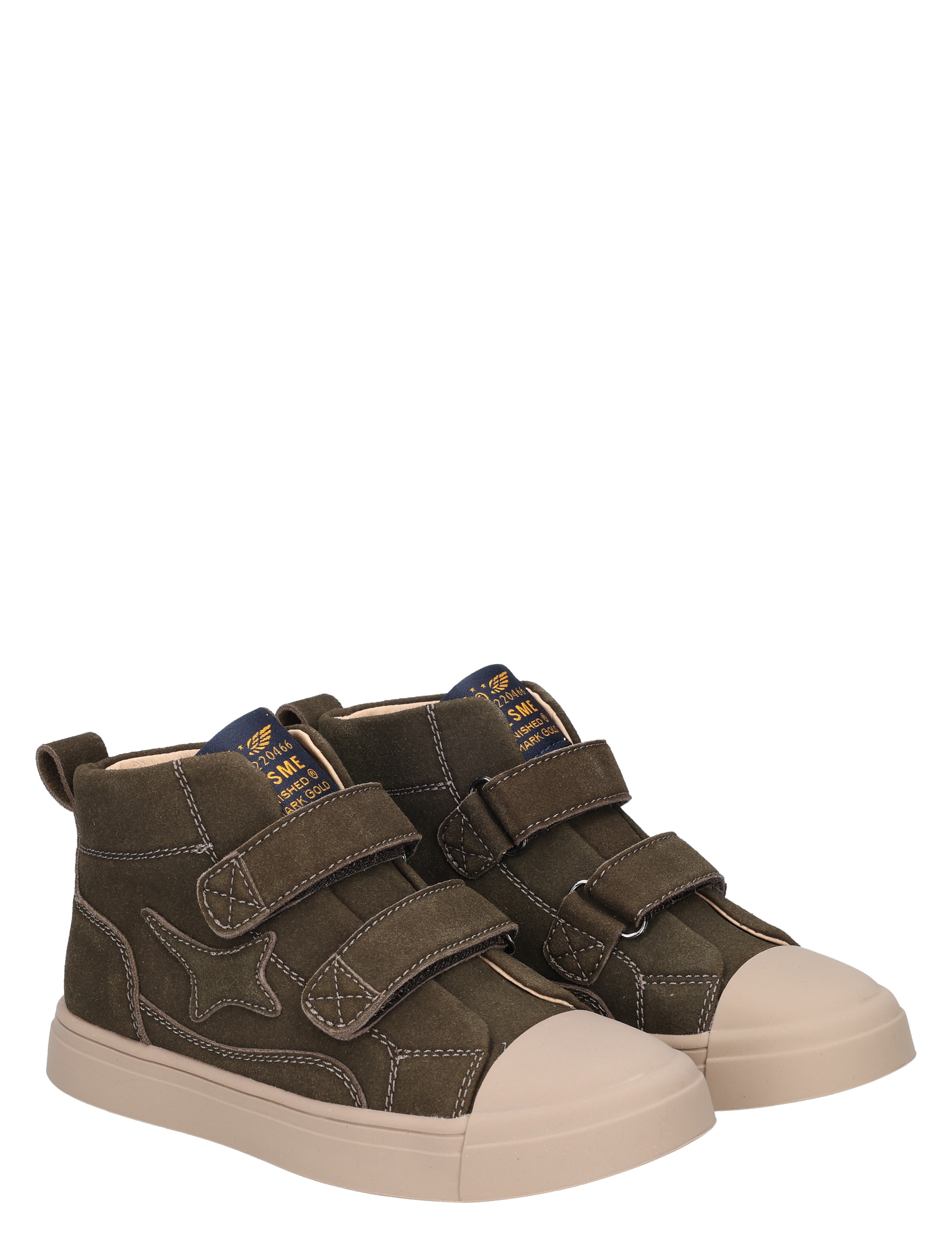 sneakers, boots, bruin, klittenbands, enkellaag