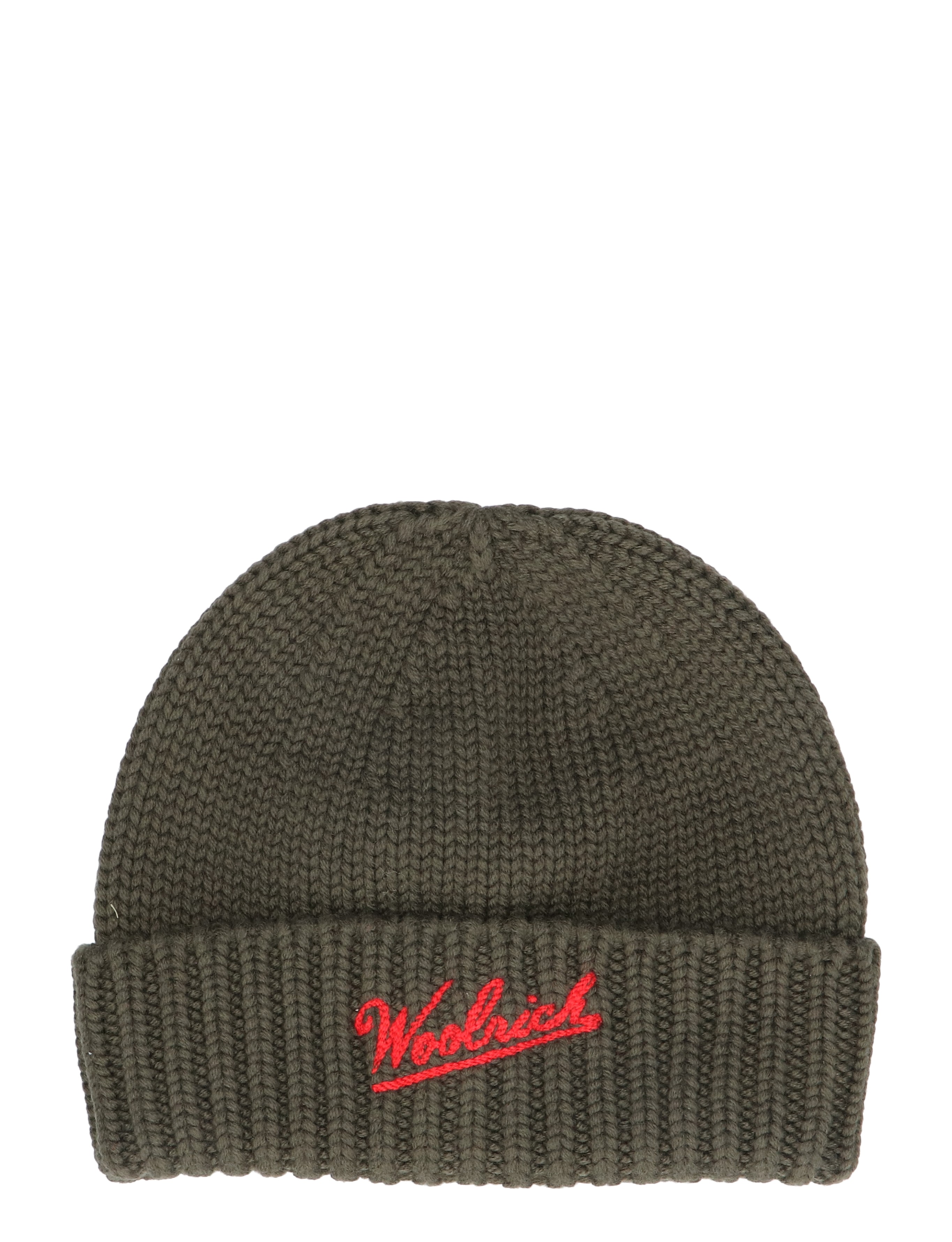Woolrich - Wool Logo Beanie 614 Dark Green - Heren - Mutsen - 48315_66_1