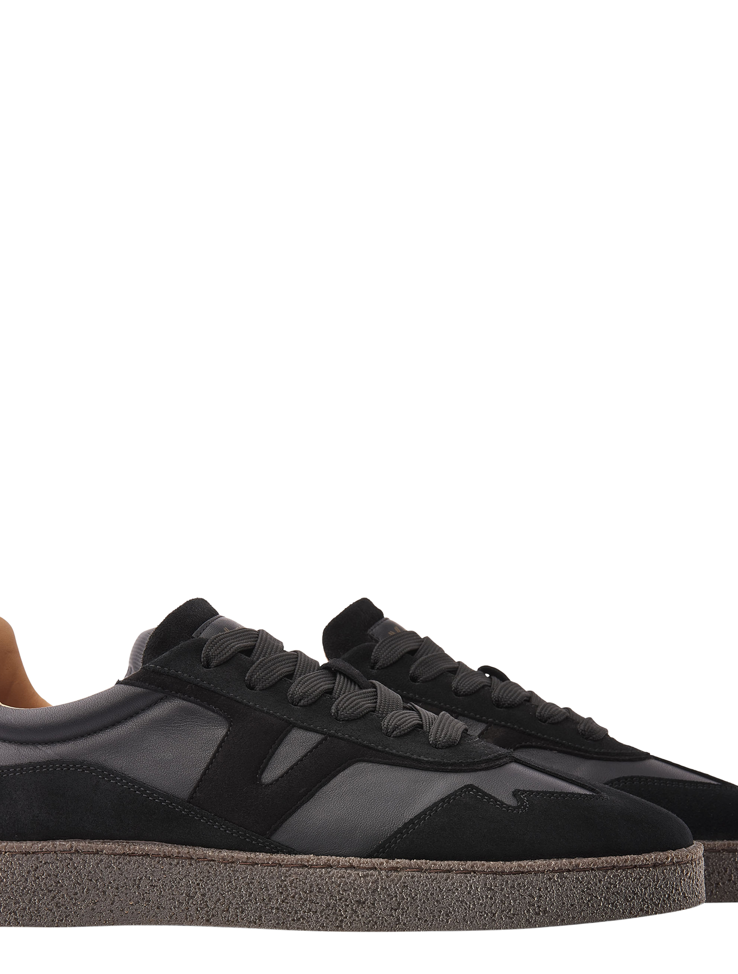 sneaker, zwart, laagmodel, zool, veters