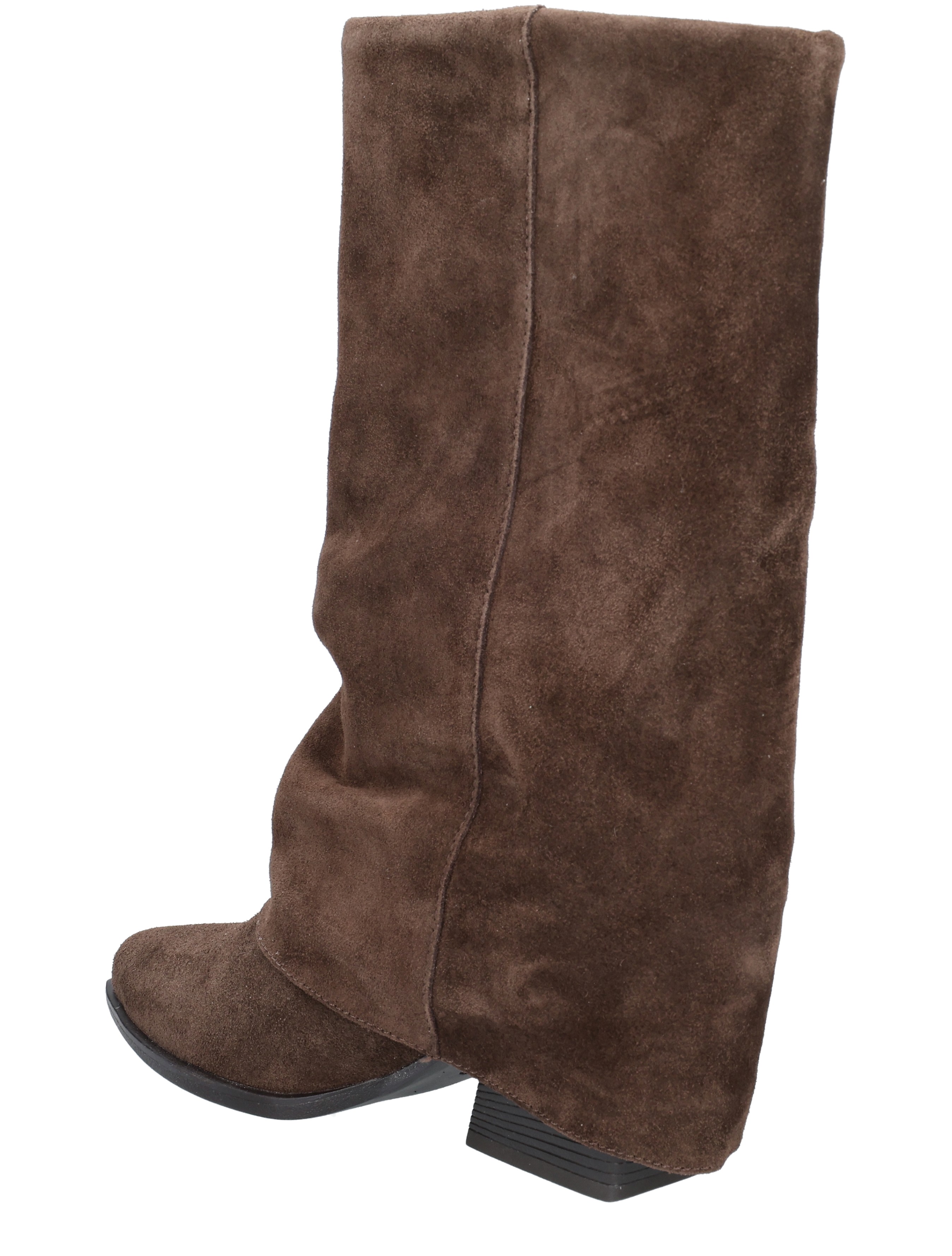laarzen, kniehoge laars, bruine suede, rugge suede, klittenzool
