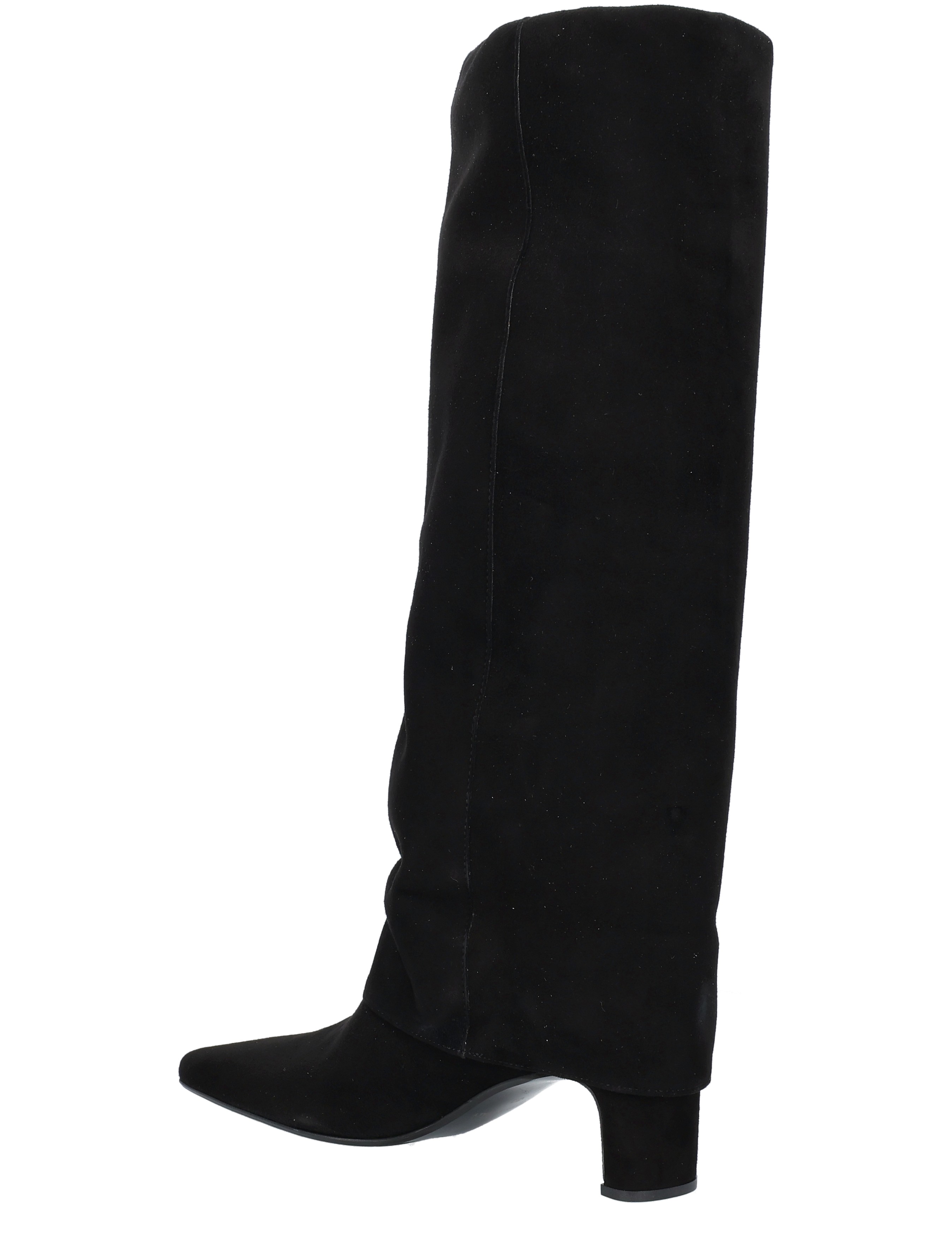 laarzen, knielaarzen, zwarte kleur, suede, platte hak
