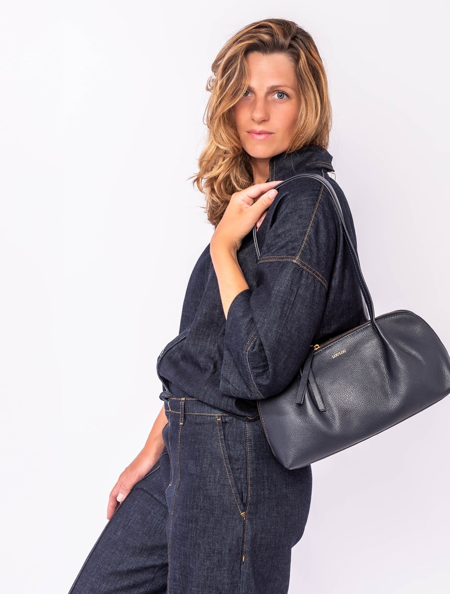 LouLou Essentiels - Elo 050 Dark Navy - Schoudertassen - Dames - 50824_33_4