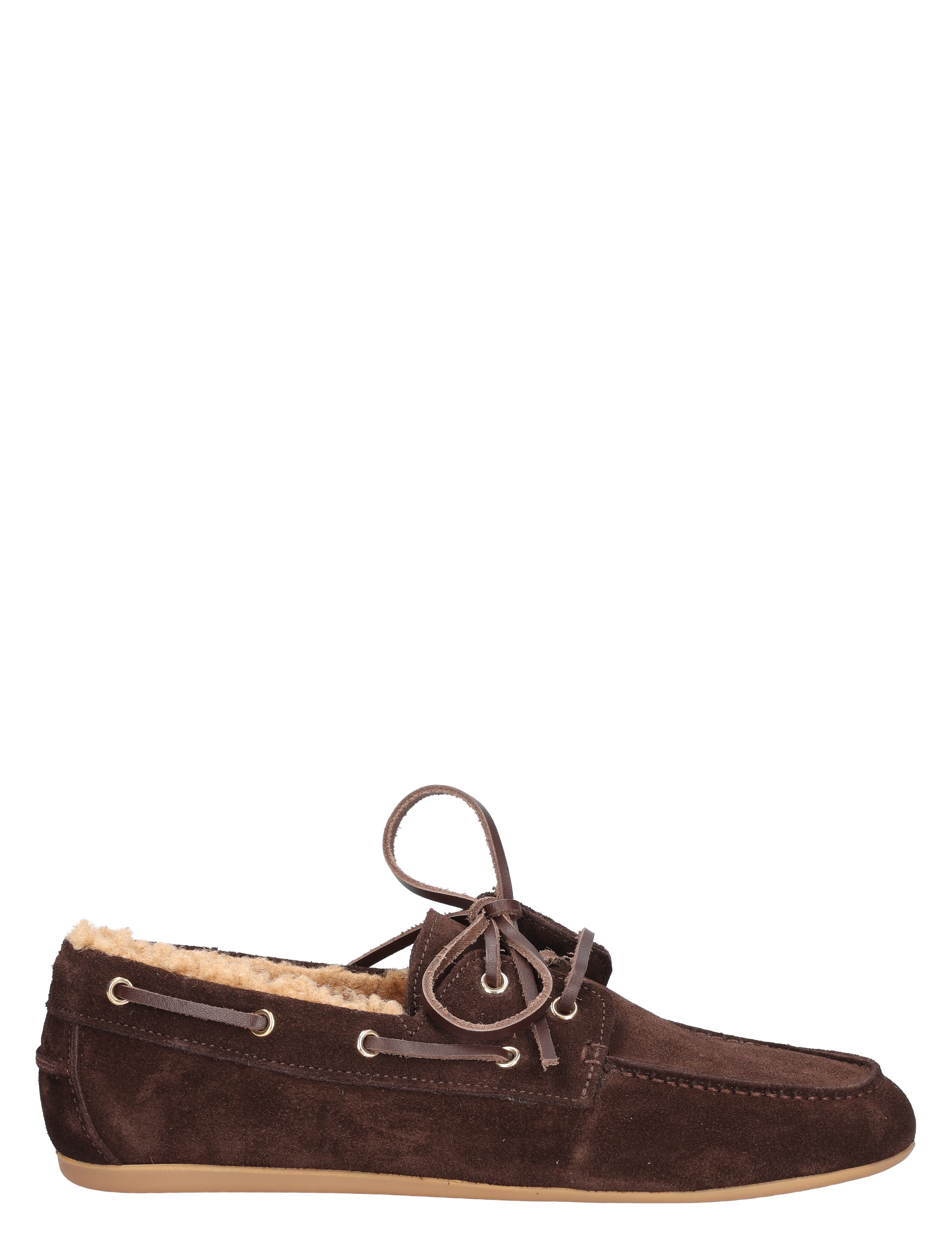 Miss Behave - Xanthi 1-o Dark Brown Suede Shearling - Dames - Veterschoenen - Casual Veterschoenen - 50763_22_1