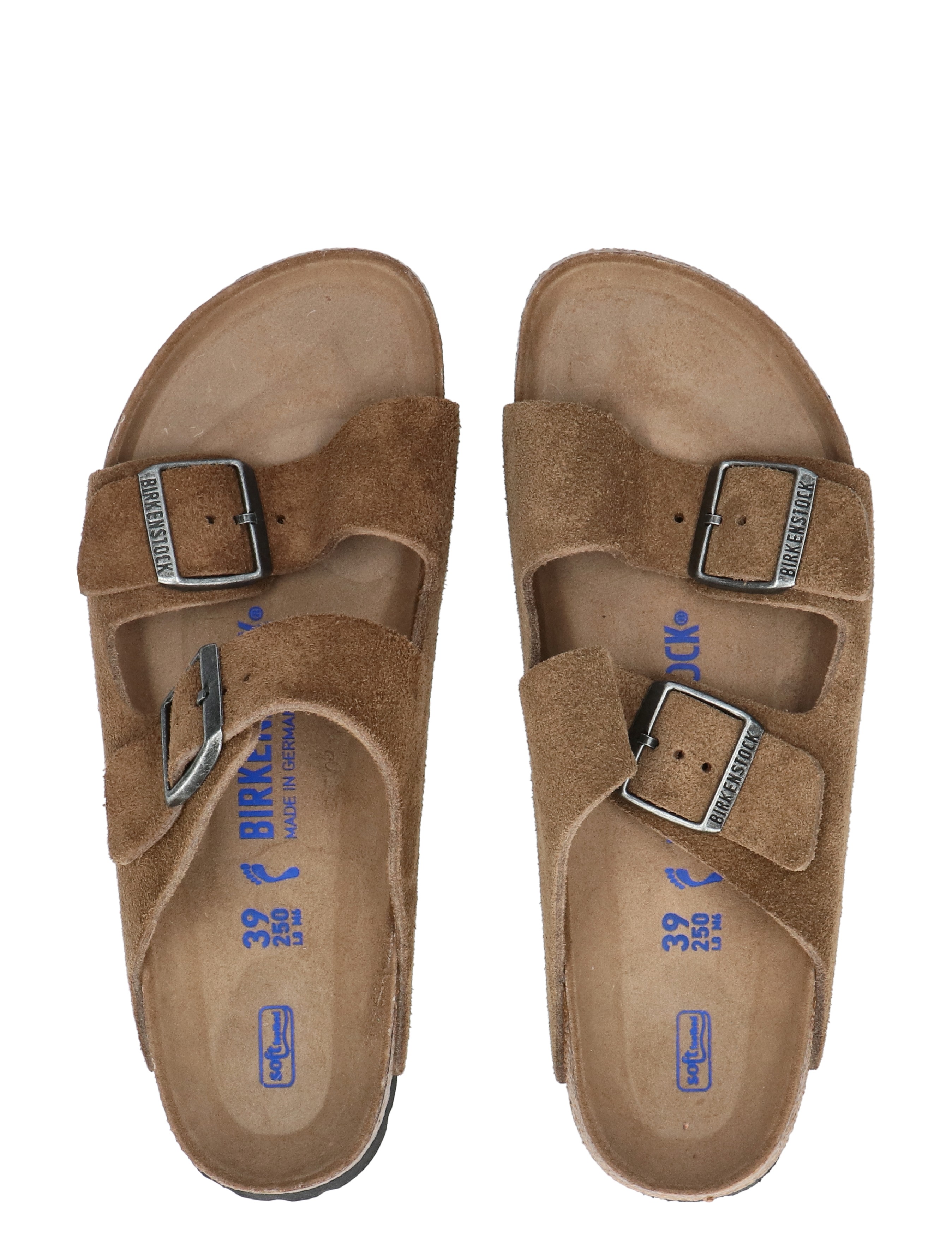 Birkenstock - Arizona Women Suede Dark Tea Narrow - Dames - Slippers - 49864_22_1
